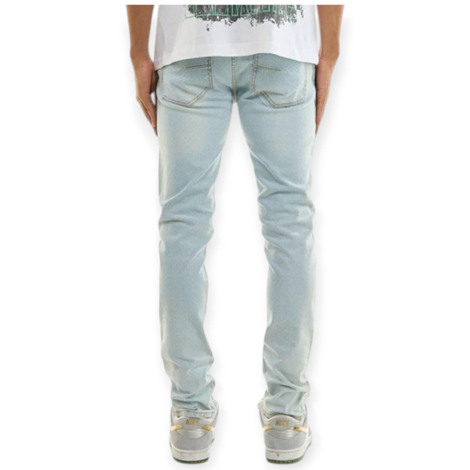 KDNK Men Jeans Rhinestone Skinny Denim (Light Blue) – Nexus Clothing