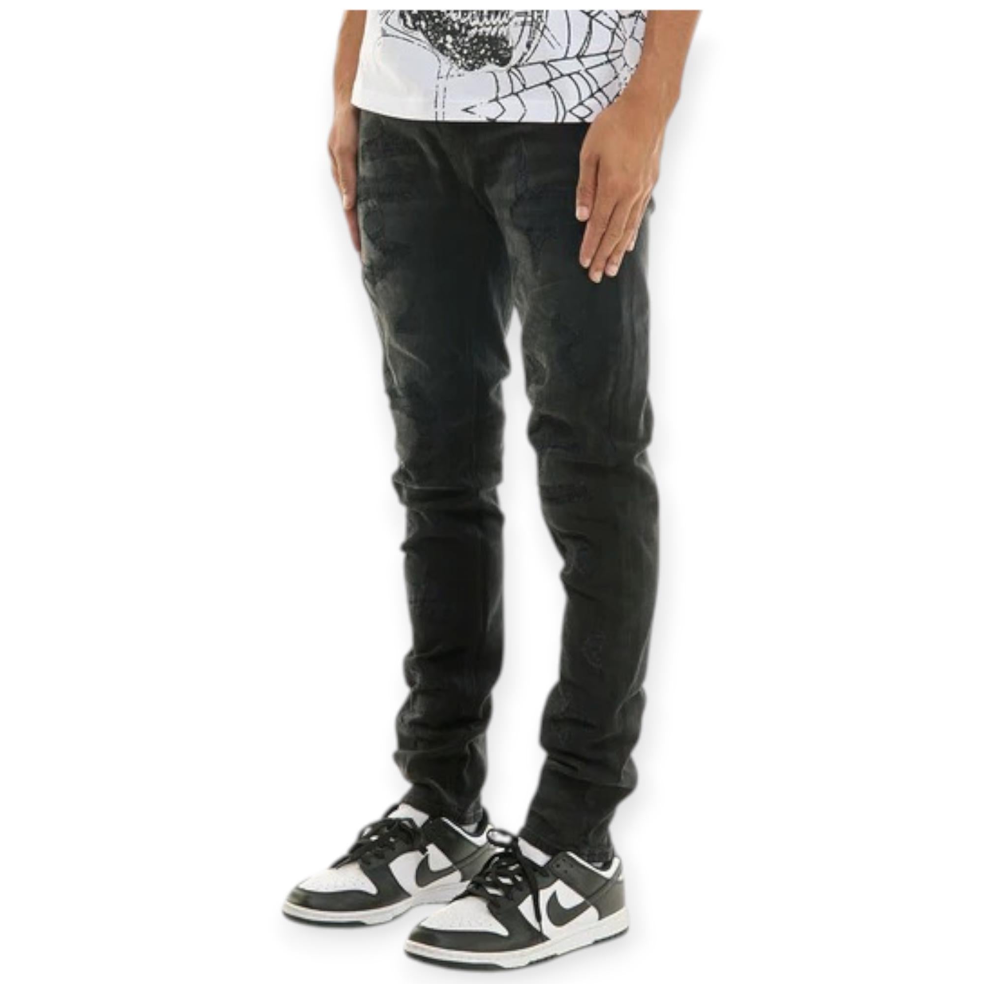 KDNK Men Jeans Shadow Rip And Repair Denim ( Black) – Nexus Clothing