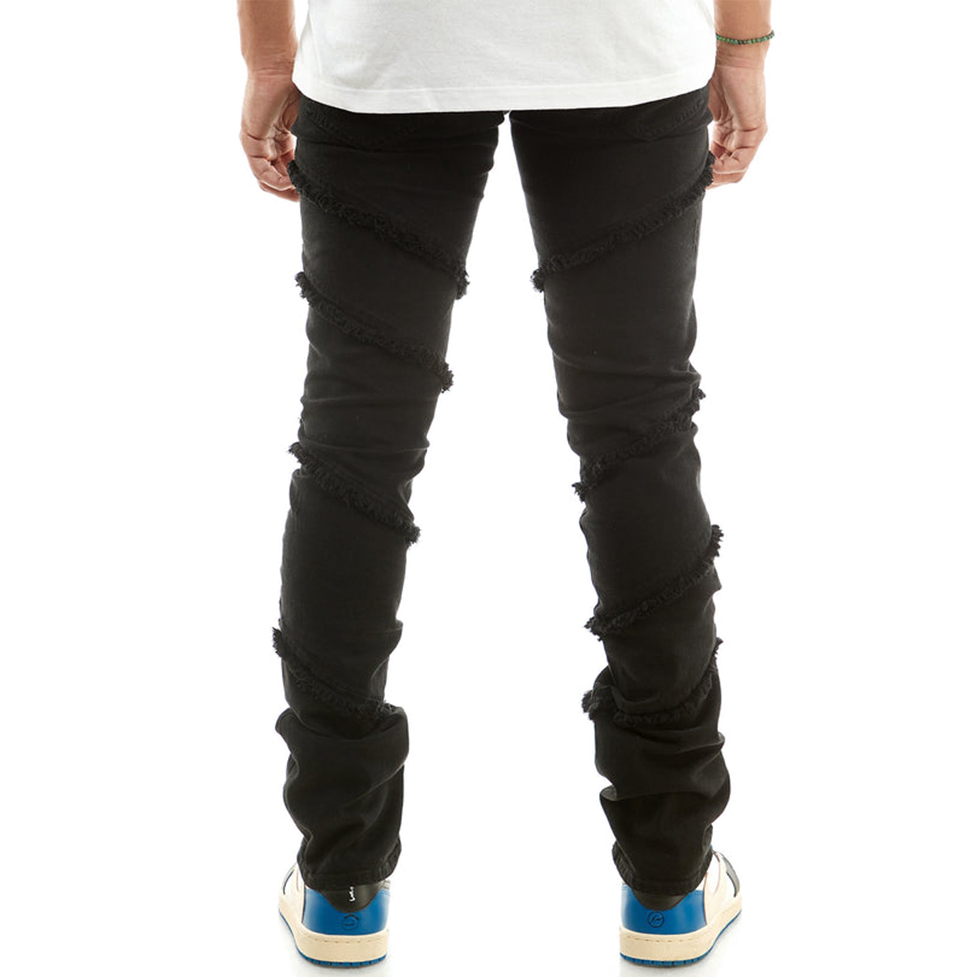 KNDK Men Panelled V2 Jeans (Jet Black)-Nexus Clothing