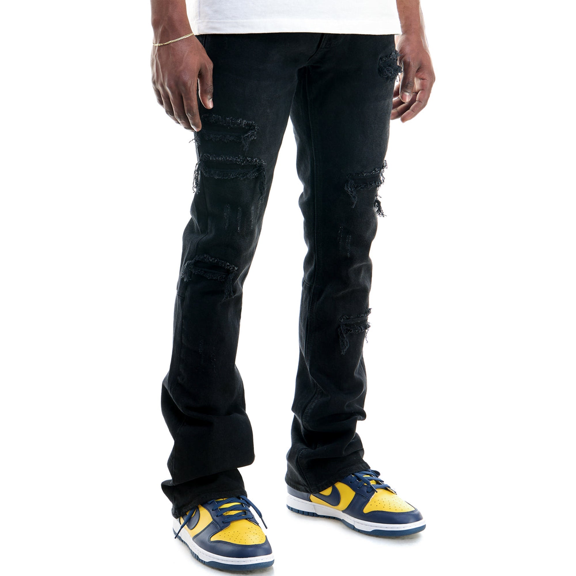 KNDK Men SF-P Skinny Flare Jeans (Black)
