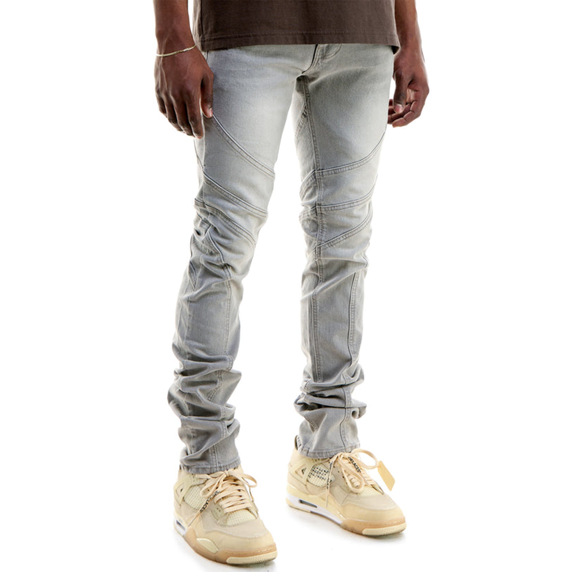KNDK Men Stacked Overlap Jeans (Grey)-Nexus Clothing