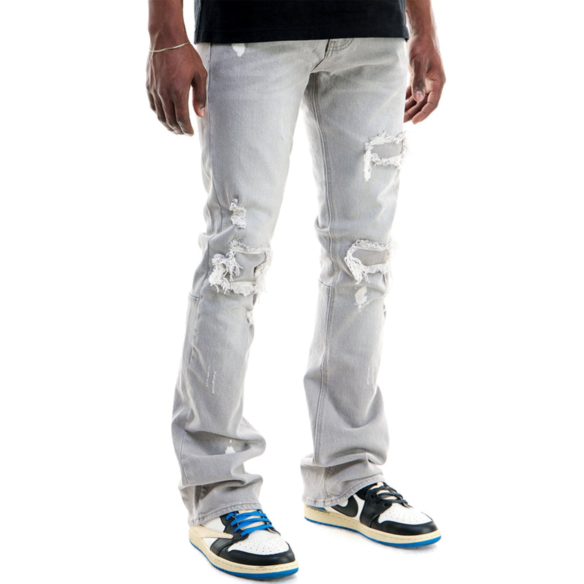 KNDK Men Tres Flare Jeans (Grey)-Nexus Clothing