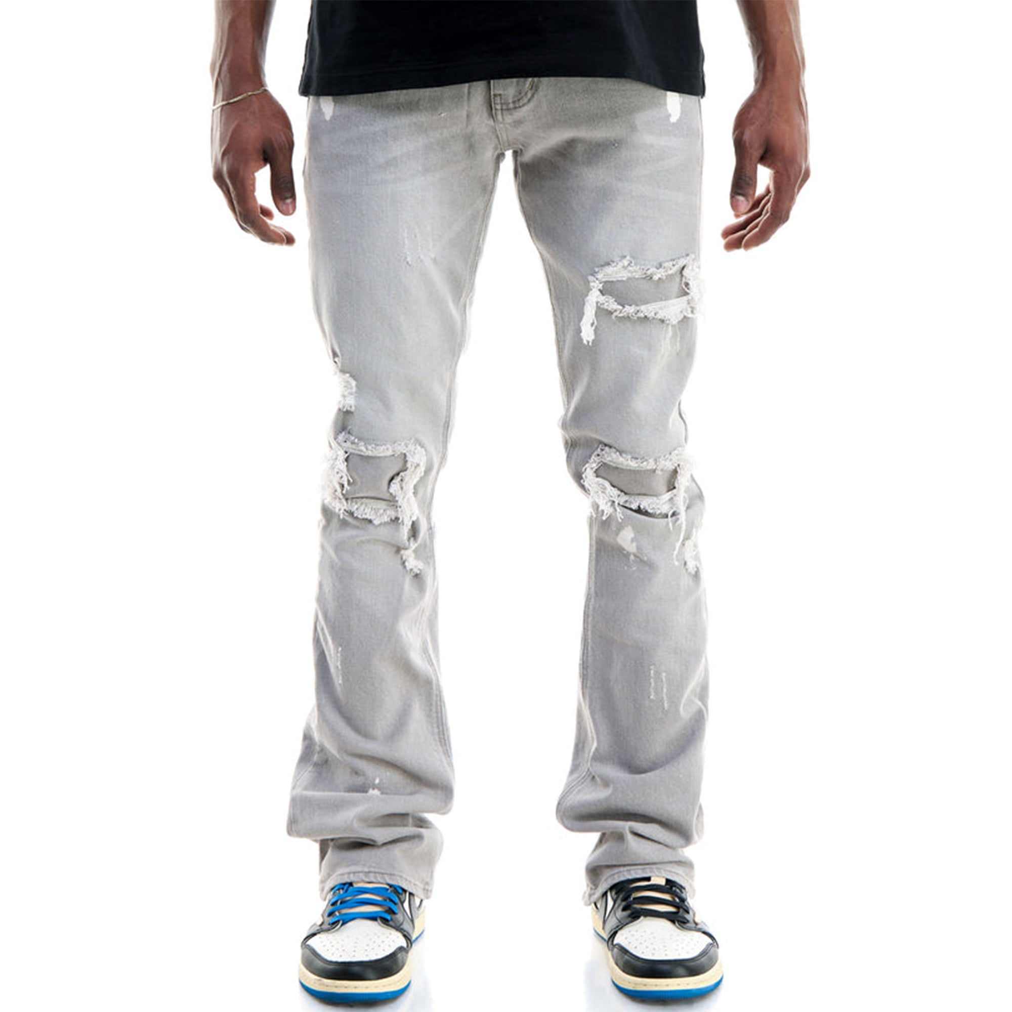 KNDK Men Tres Flare Jeans (Grey)-Grey-30W x 36L-Nexus Clothing