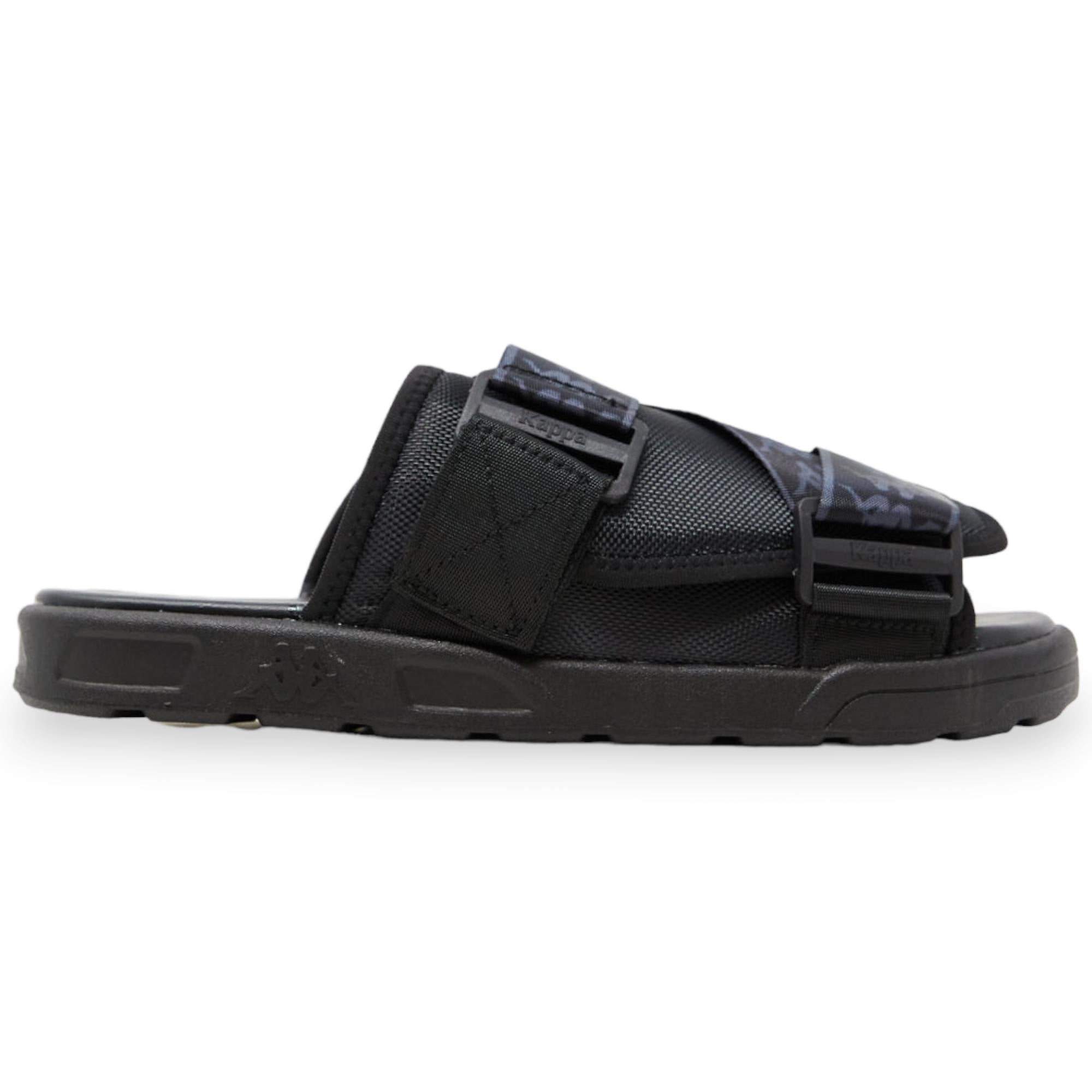 Kappa Men 222 Banda 1 Sandals Slides (Black Dark Grey)-Nexus Clothing