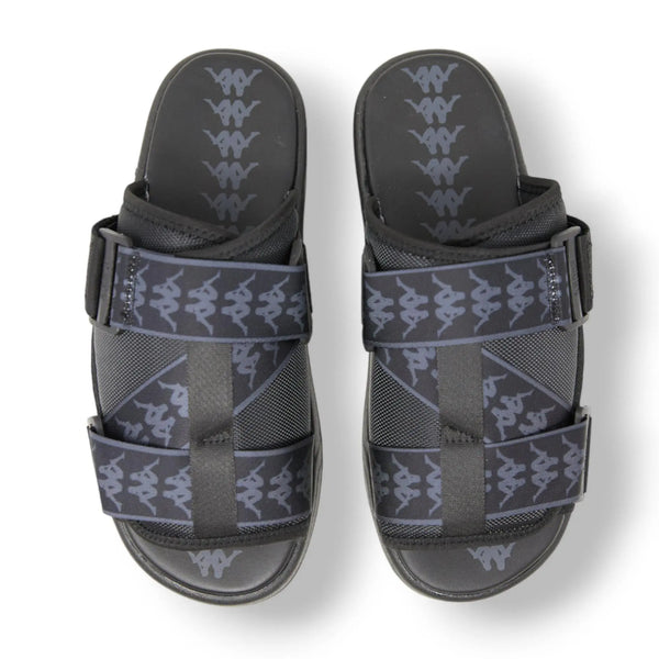 Kappa Men 222 Banda 1 Sandals Slides (Black Dark Grey) display picture 1