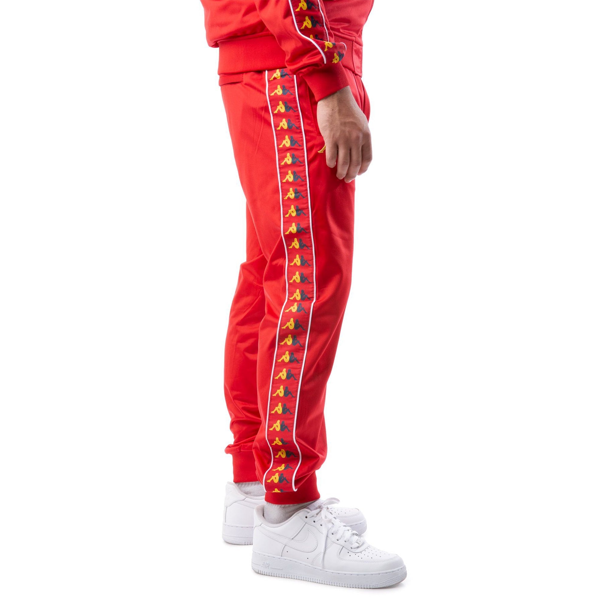 Kappa Men 222 Banda Taggart Track Pants (Red Yellow)-Nexus Clothing