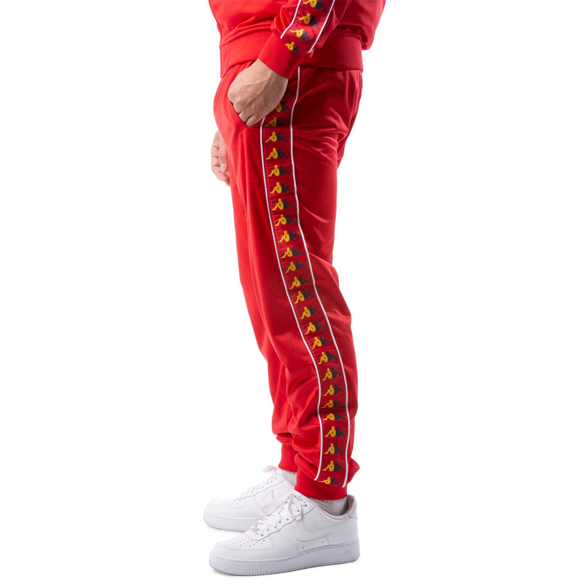 Kappa Men 222 Banda Taggart Track Pants (Red Yellow)-Nexus Clothing