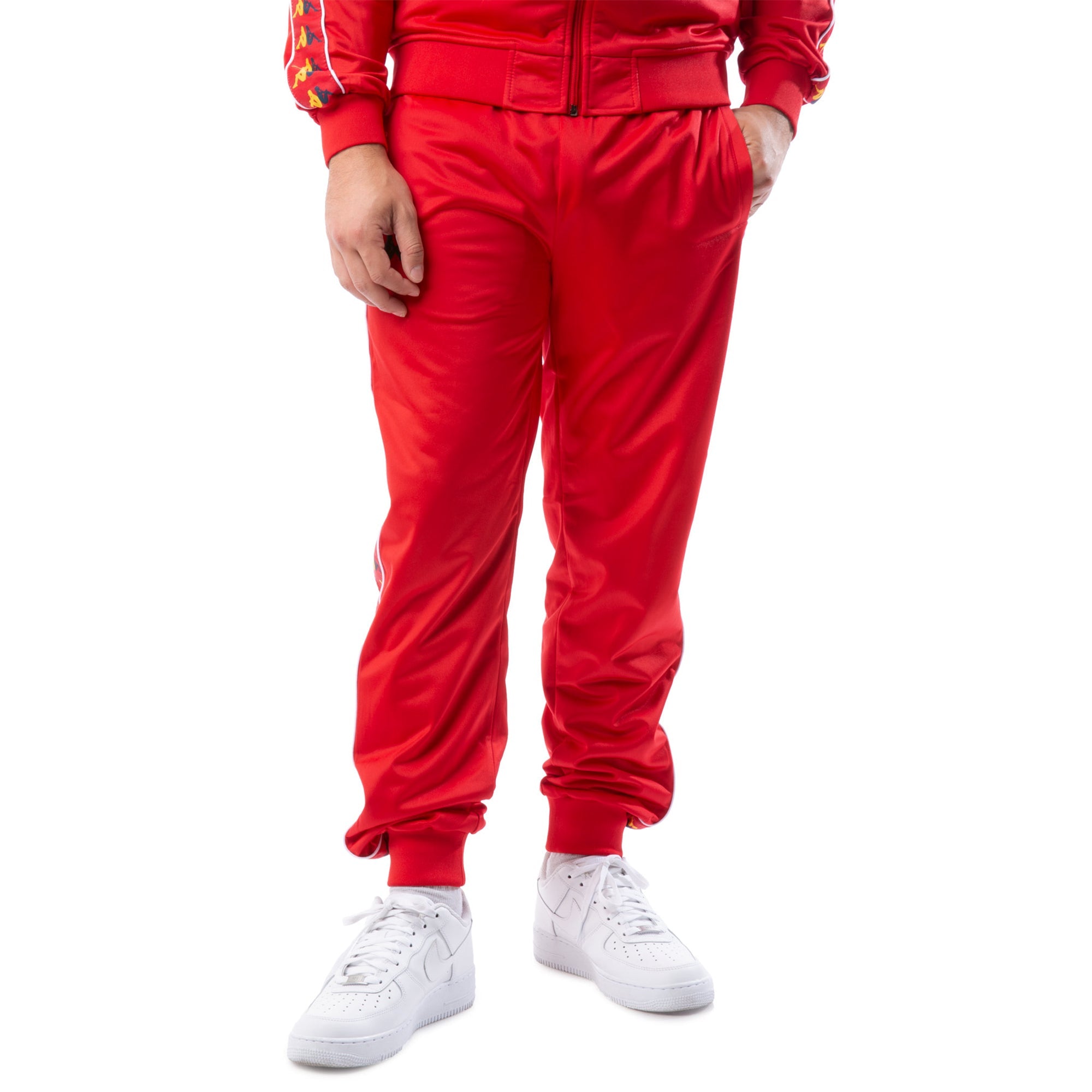 Kappa Men 222 Banda Taggart Track Pants (Red Yellow)-RED-YELLOW DK-BL-Small-Nexus Clothing