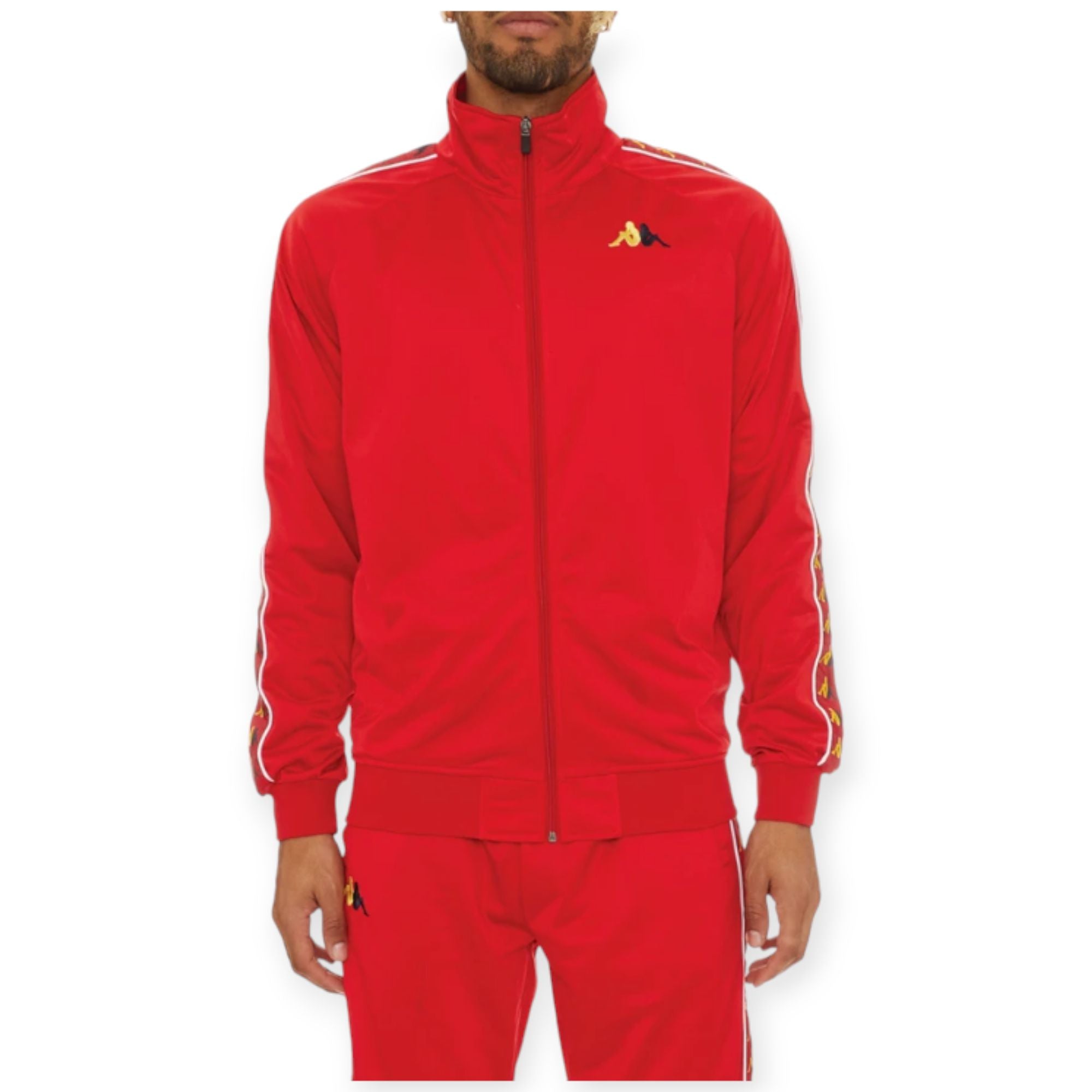 Kappa Men 222 banda carambie Track Jacket (Red,Yellow,Dark Blue)-RED-YELLOW DARK-BLUE-Small-Nexus Clothing