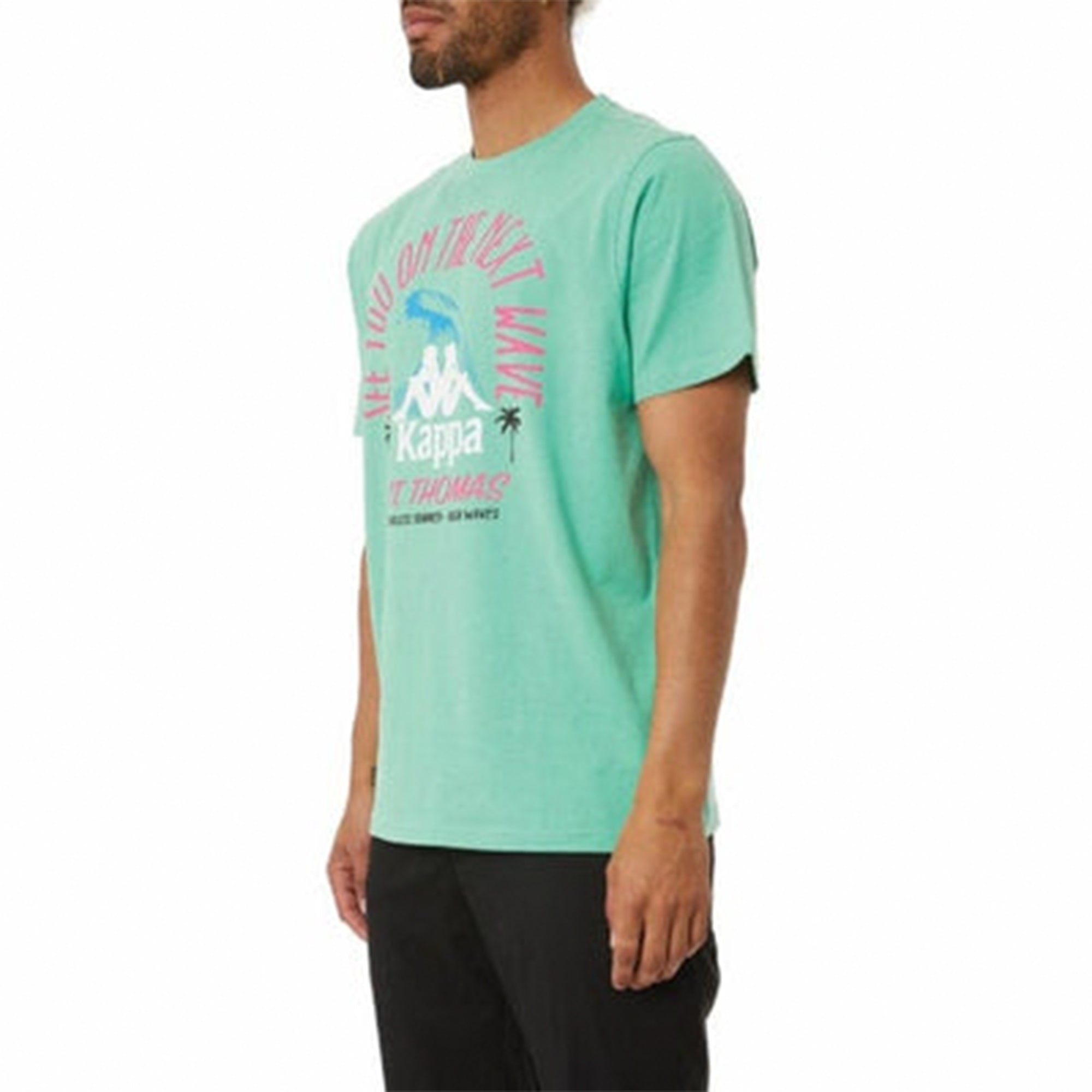 Kappa Men Authentic Aelous T-Shirt (Green LT White)-Nexus Clothing