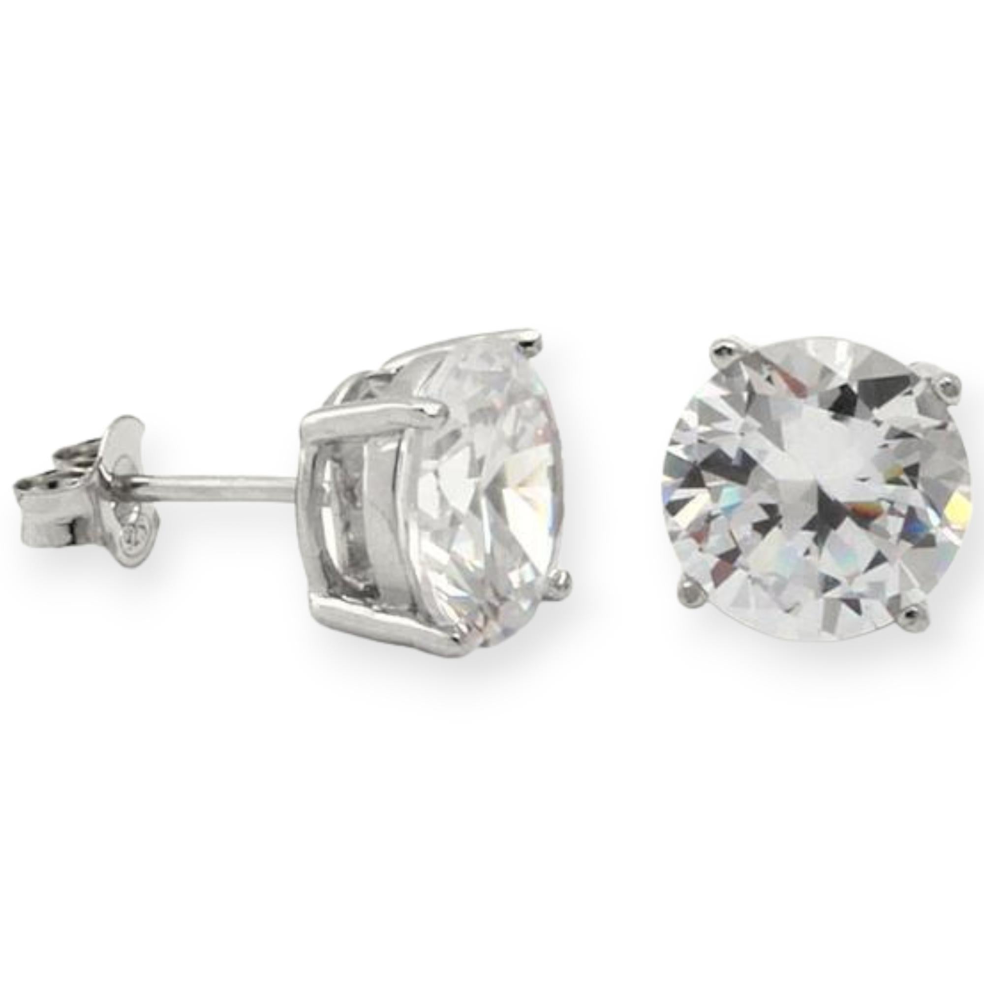 Diamond Nexus Round Brilliant Cut Stud Earrings