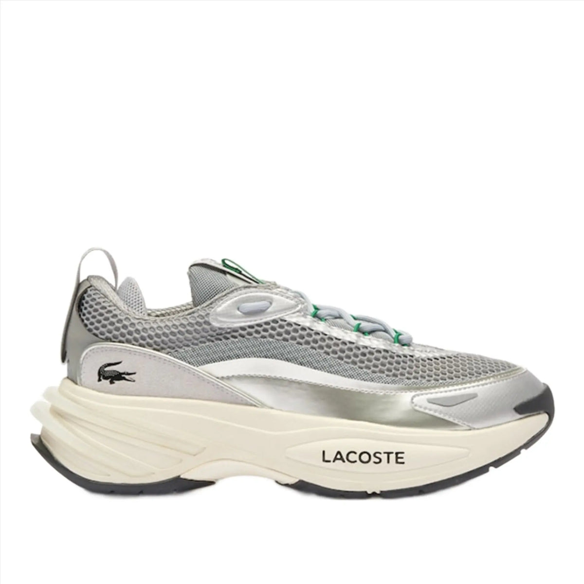 LACOSTE Audyssor Lite Textile Sneaker Men\'s Size US 12 Silver/White Men main image 2