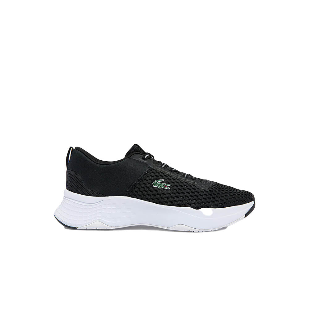LACOSTE Men's Court-Drive Textile Sneakers-Black White-7-Nexus Clothing