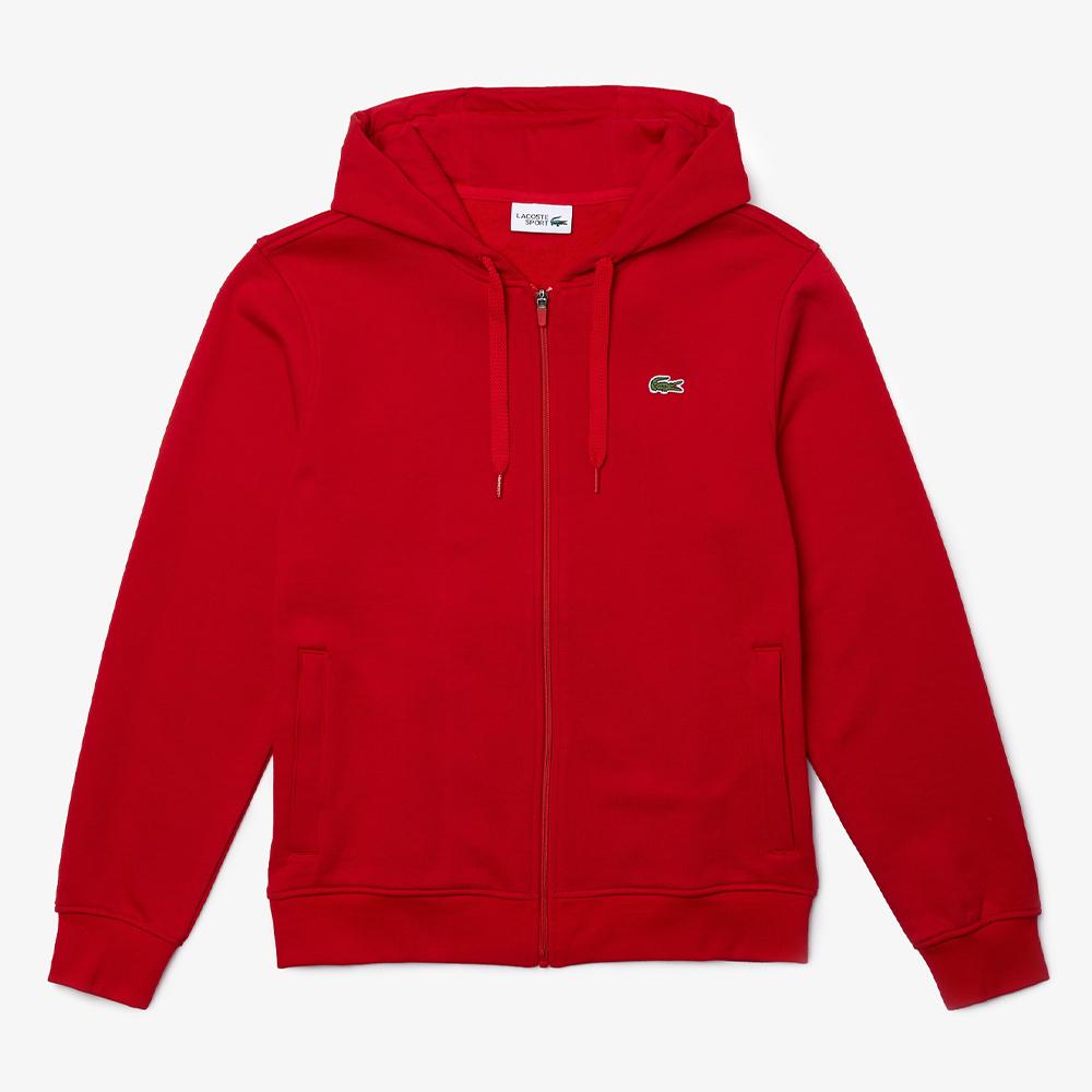 LACOSTE Men's Sport Lightweight Bi-material Hoodie-Red Red-Small-Nexus Clothing