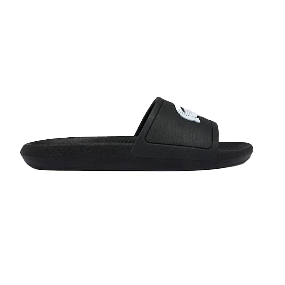 Lacoste Men's Croco Synthetic Slides (Black White)-Black-7-Nexus Clothing
