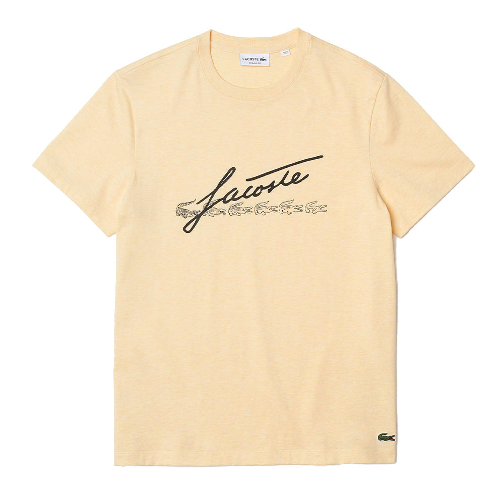 Lacoste Men's Signature And Crocodile Print Crew Neck Cotton T-Shirt-T-Shirts-Lacoste- Nexus Clothing