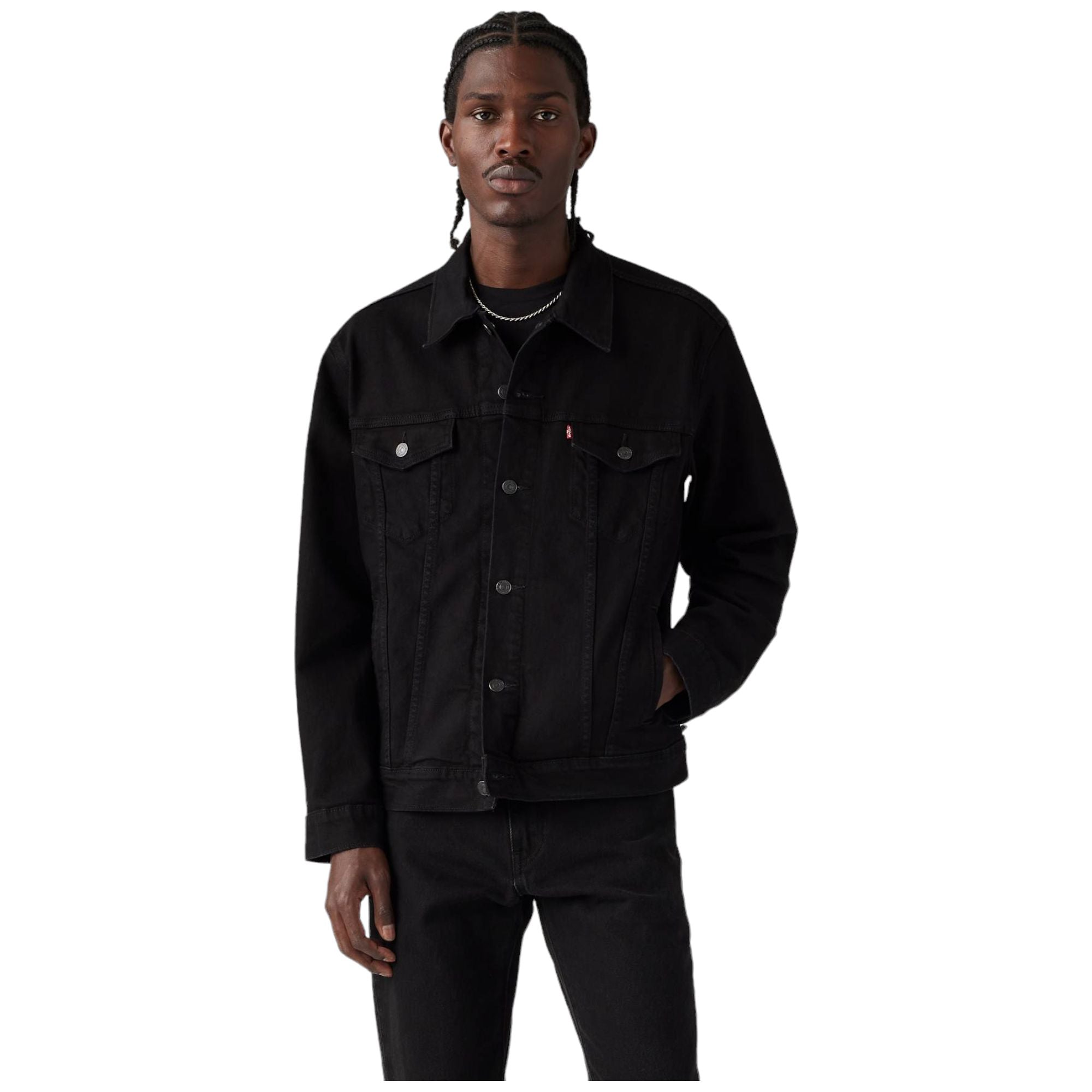 Levi's Men Polished Black Trucker Jacket (Black)-Polished Black-X-Large-Nexus Clothing