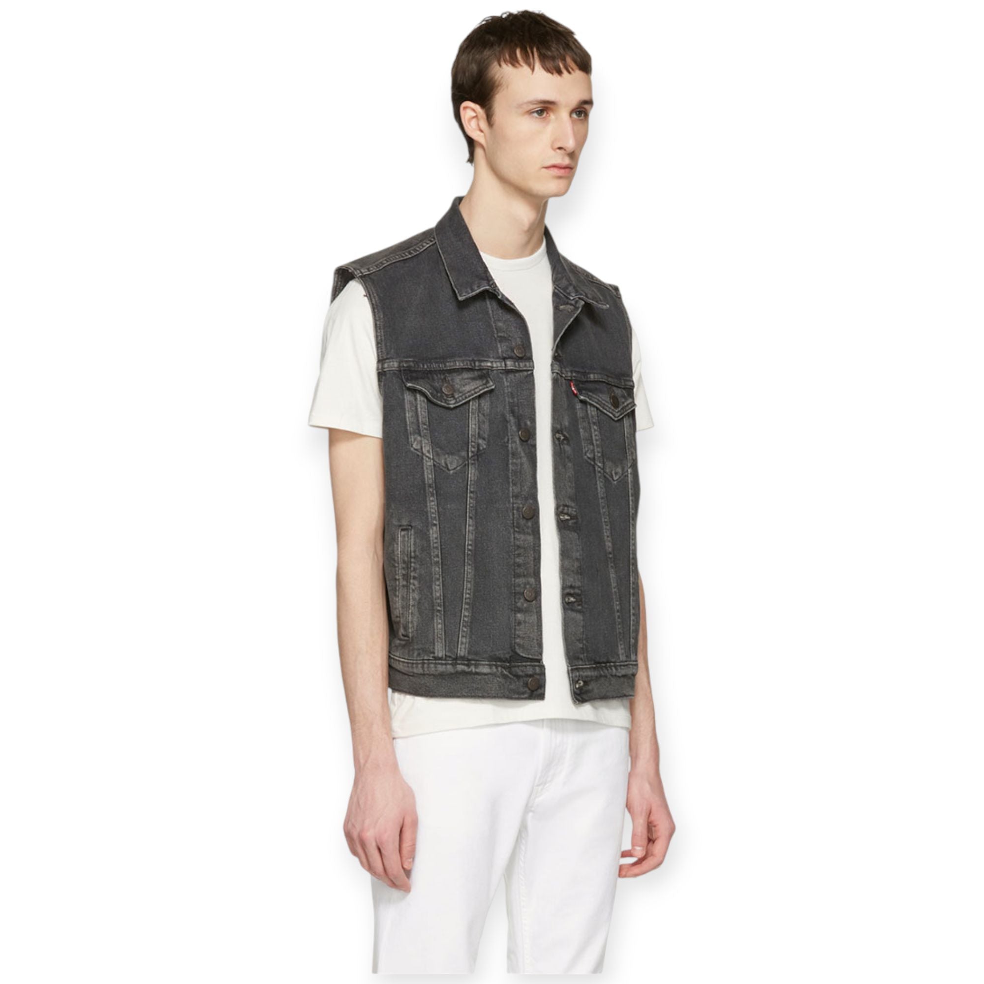 Levi's Men Trucker Vest grey demin vest (Grey)-Nexus Clothing