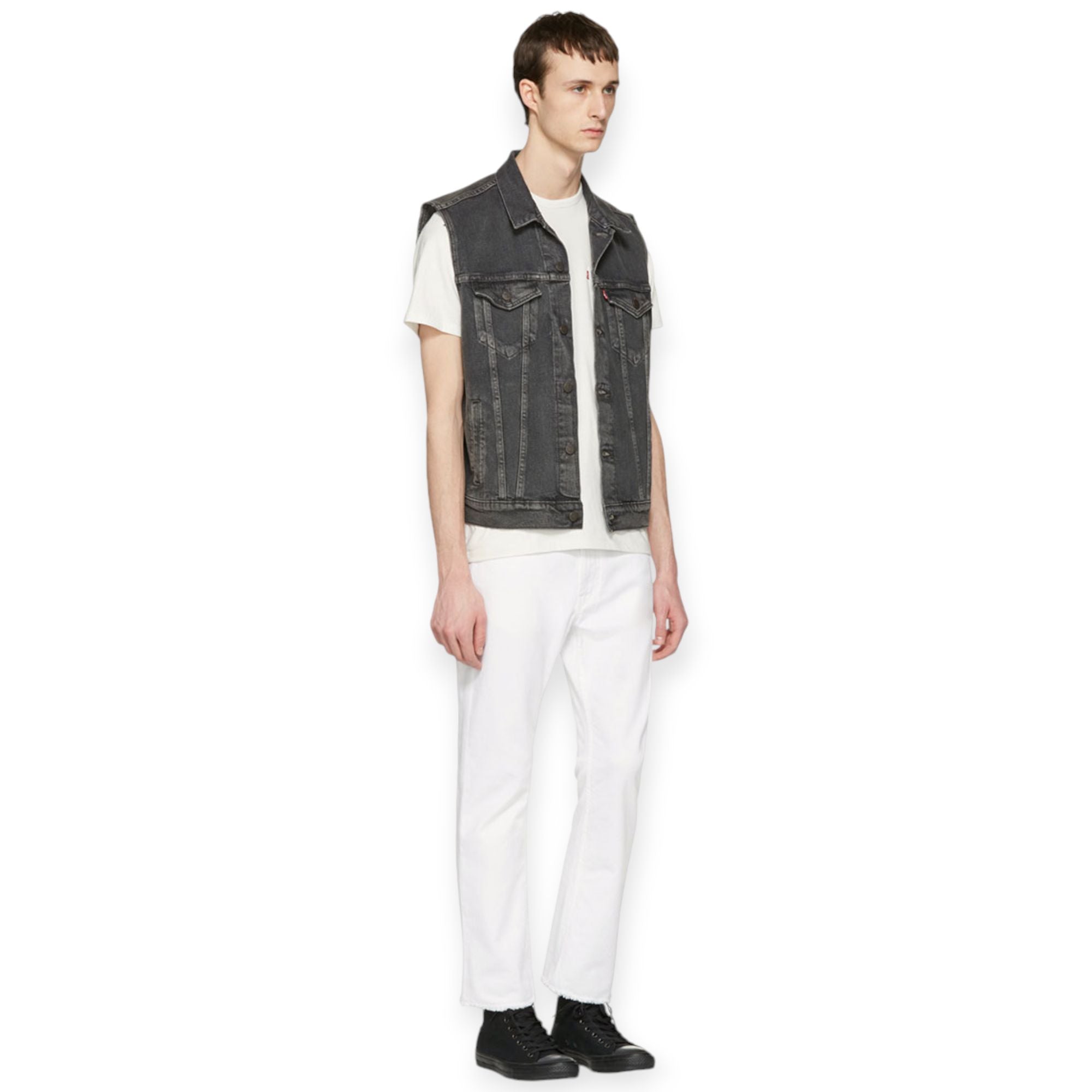 Levi's Men Trucker Vest grey demin vest (Grey)-Nexus Clothing