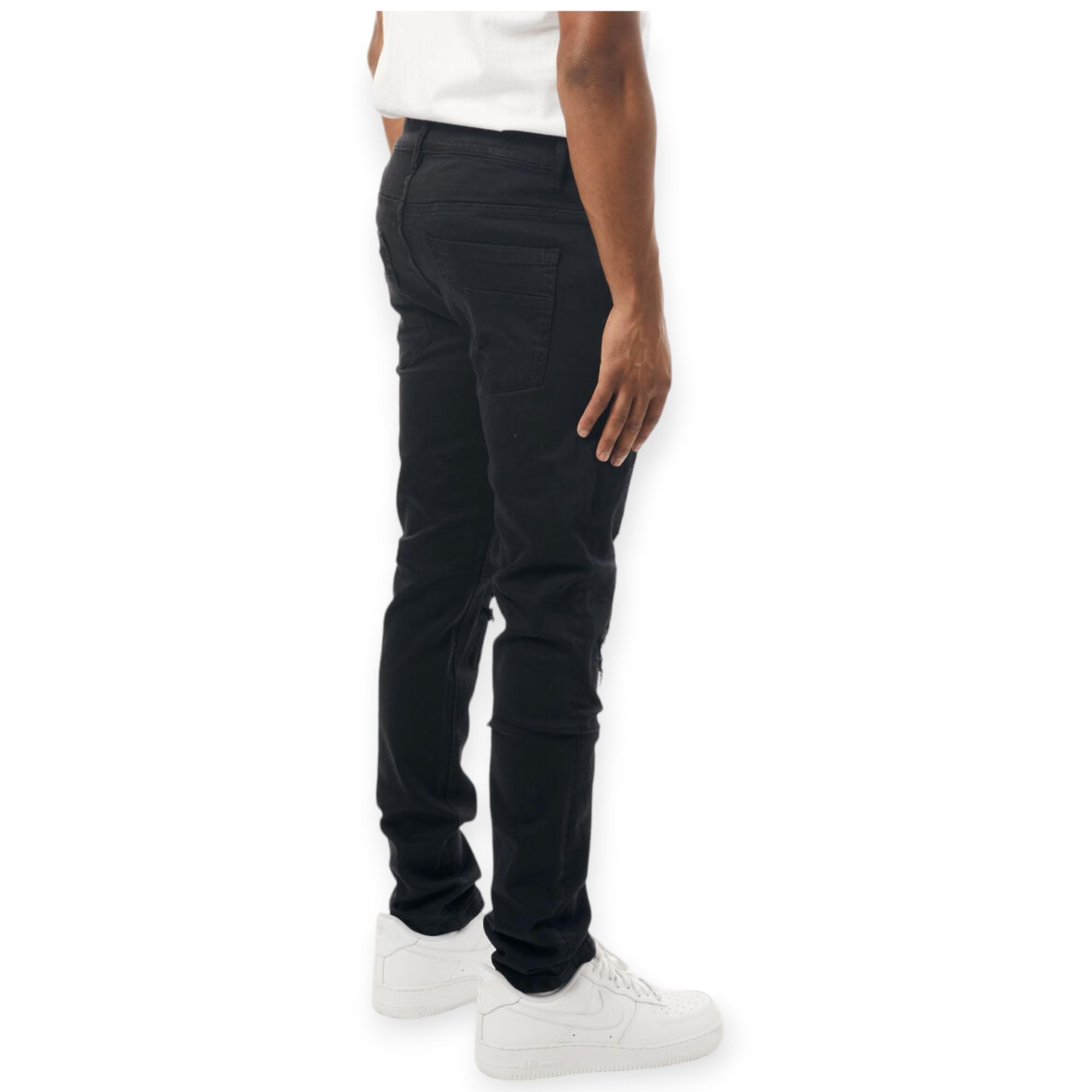 M. Society Men Skinny Fit Denim Jeans(Black)-Nexus Clothing