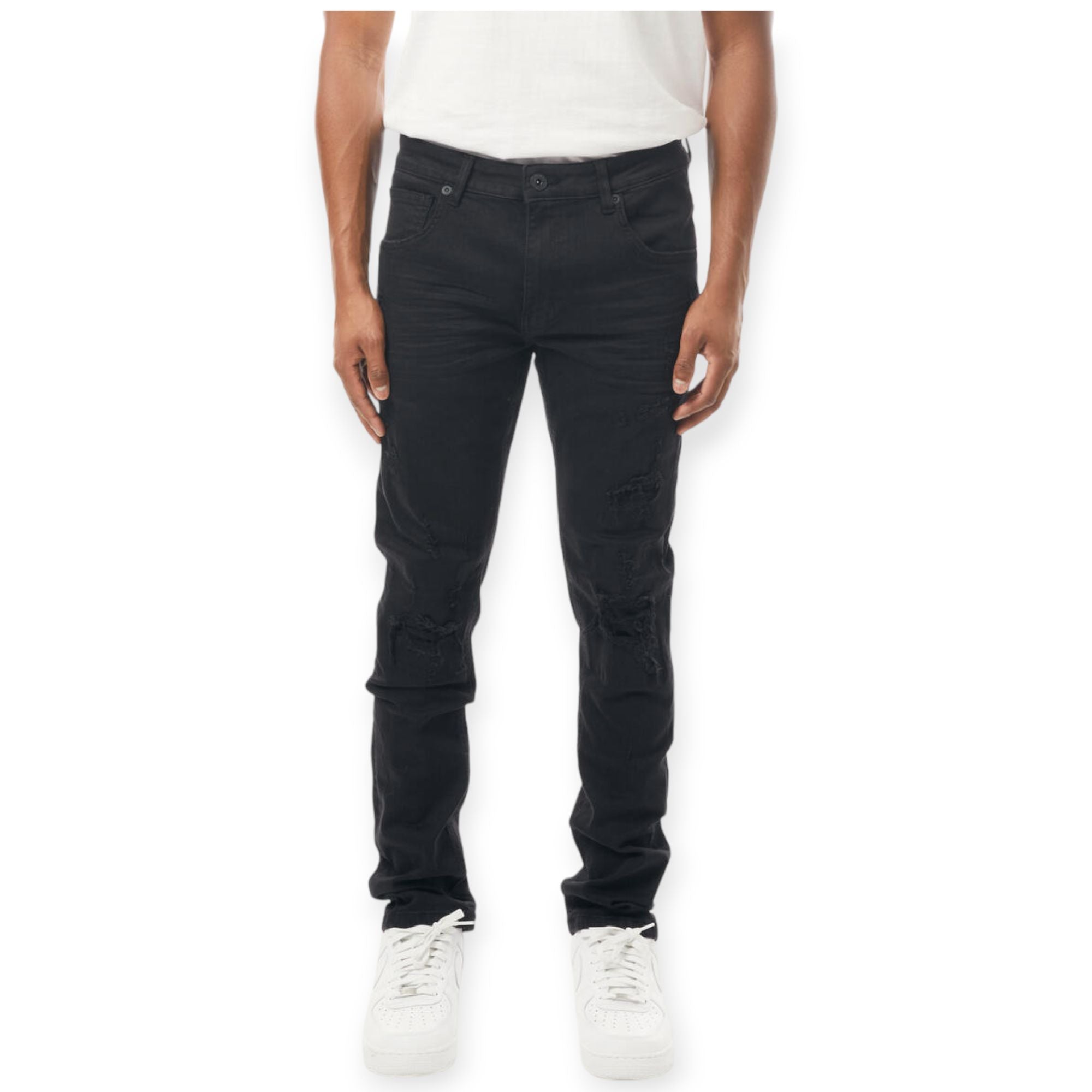 M. Society Men Skinny Fit Denim Jeans(Black)-Jet Black-30W X 32L-Nexus Clothing