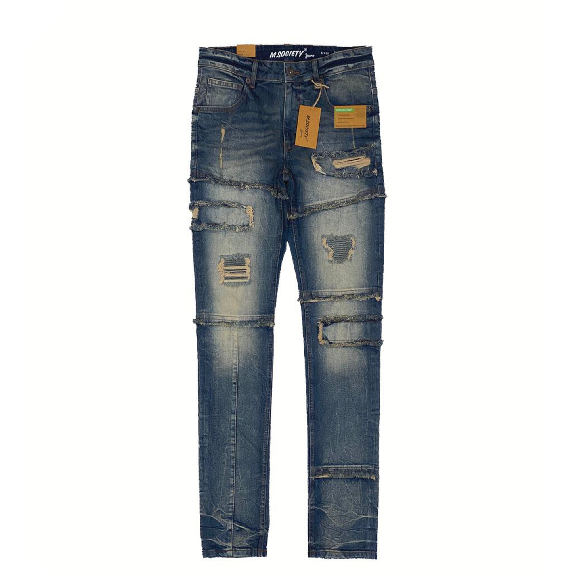 M. Society Men Skinny Fit Denim Jeans(Mud)-Mud-30W X 30L-Nexus Clothing