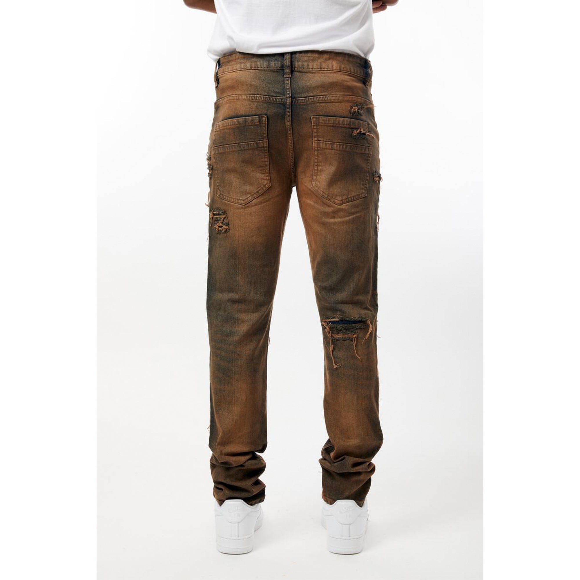 M. Society Men Skinny Fit Denim Jeans(Timber)-Nexus Clothing