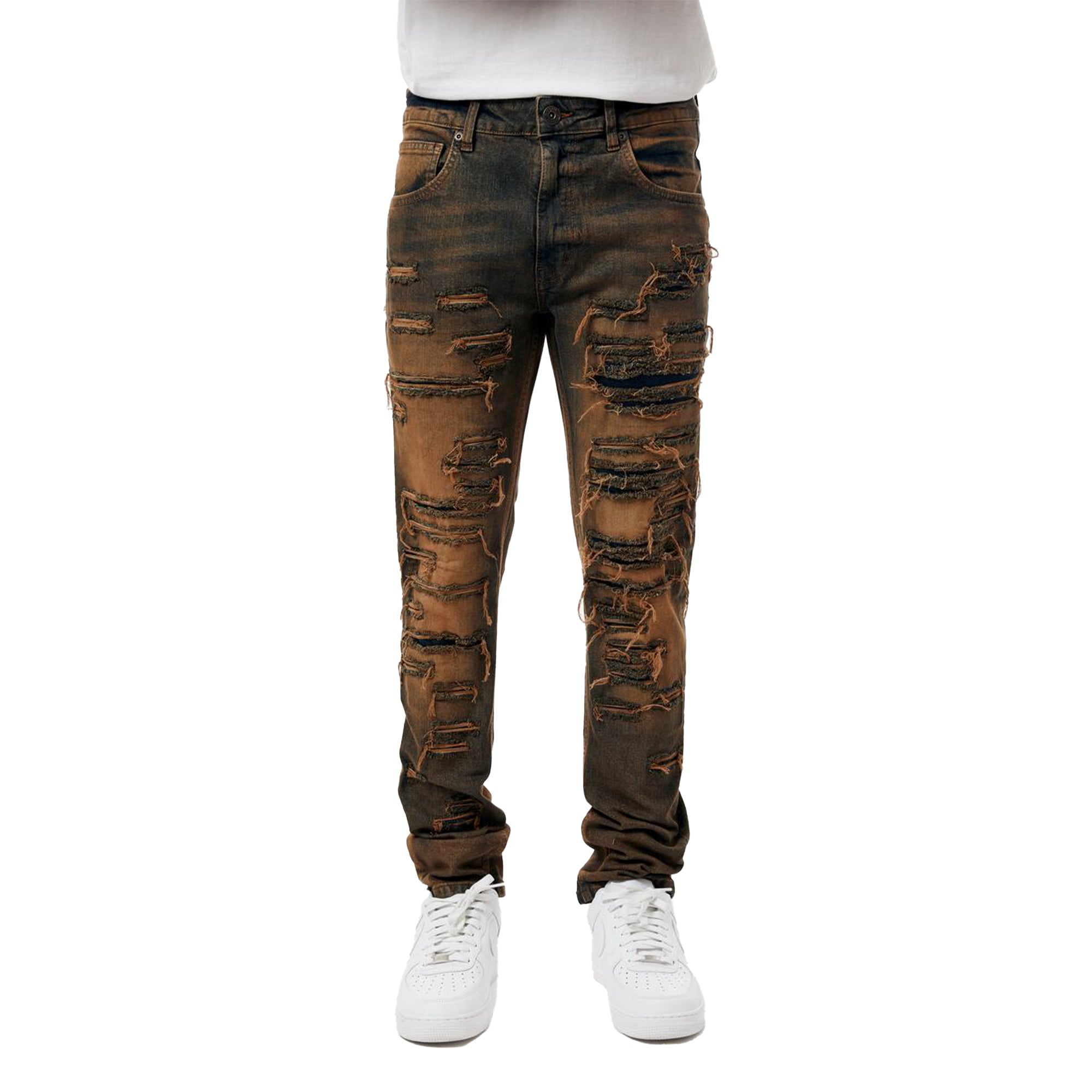 M. Society Men Skinny Fit Denim Jeans(Timber)-Timber-30W X 30L-Nexus Clothing