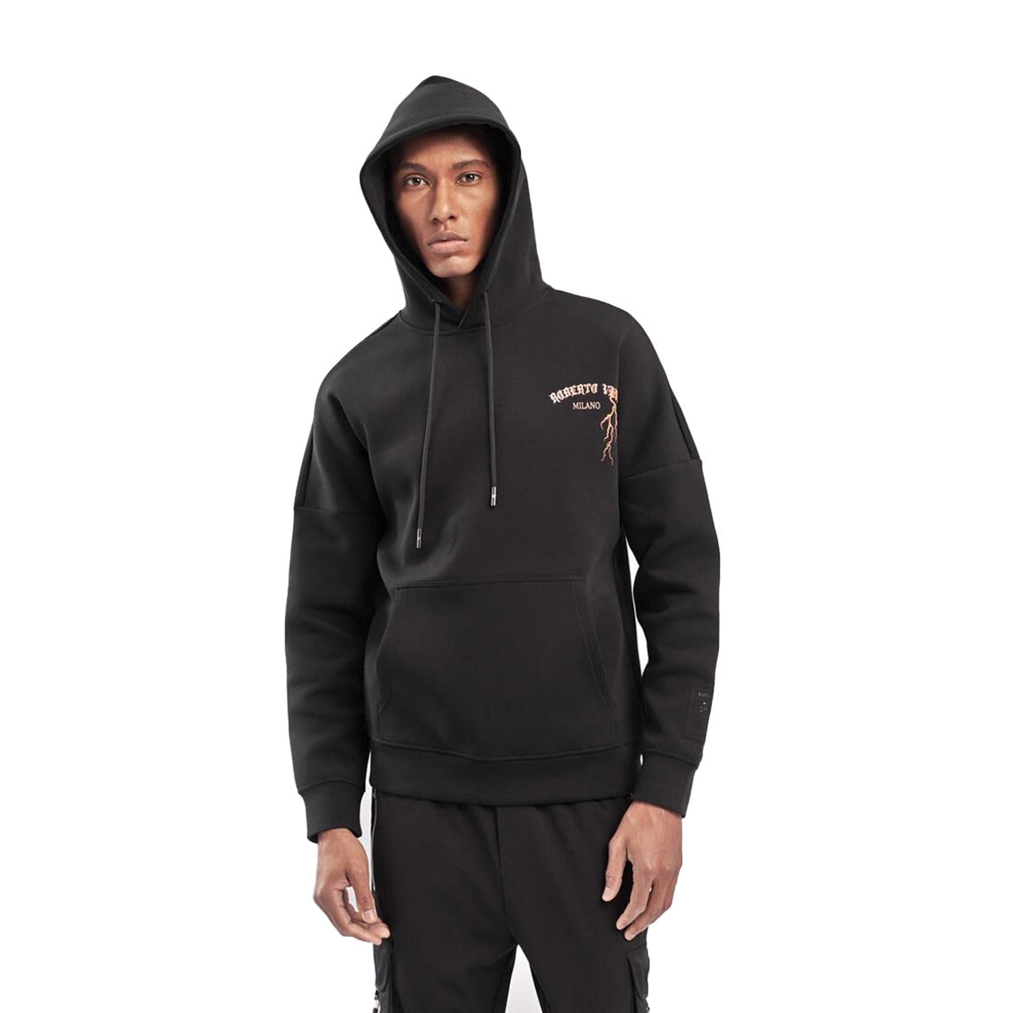 Milano Men Thunder Hoodie (Black Orange)-Black Orange-Small-Nexus Clothing