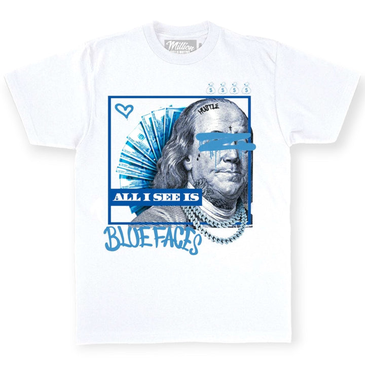 Million Dolla Motive Men All I See Is Bluefaces T-shirt(White)-White-Small-Nexus Clothing