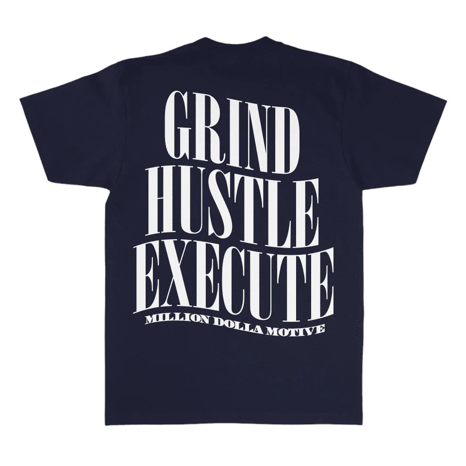 Million Dolla Motive Men Grind Hustle Execute(Navy)-Navy-Small-Nexus Clothing