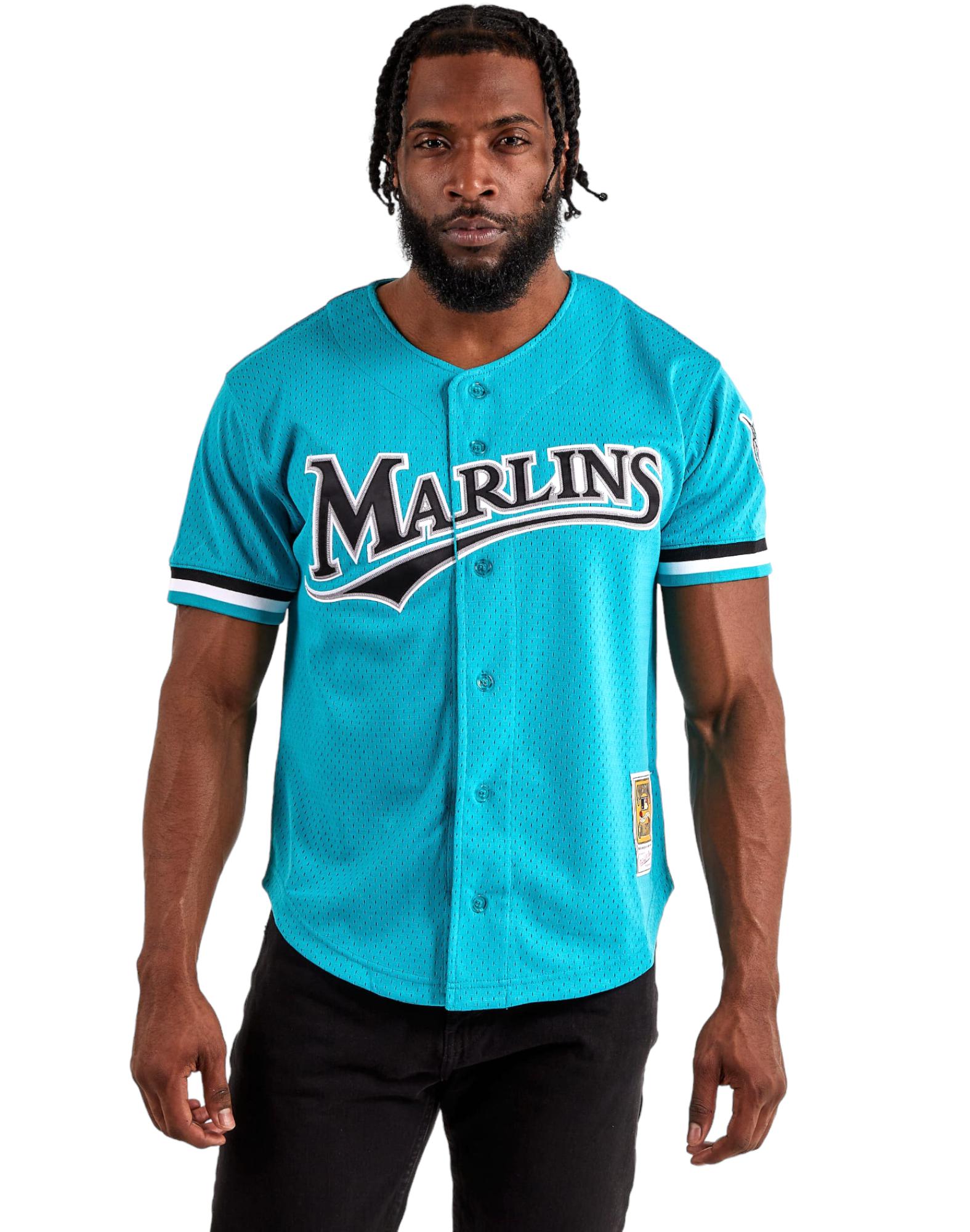 Mitchell & Ness MLB Authentic BP Jersey - Buttonfront Florida Marlins1995 Andre Dawson (EVERGREEN)-EVERGREEN-Small-Nexus Clothing