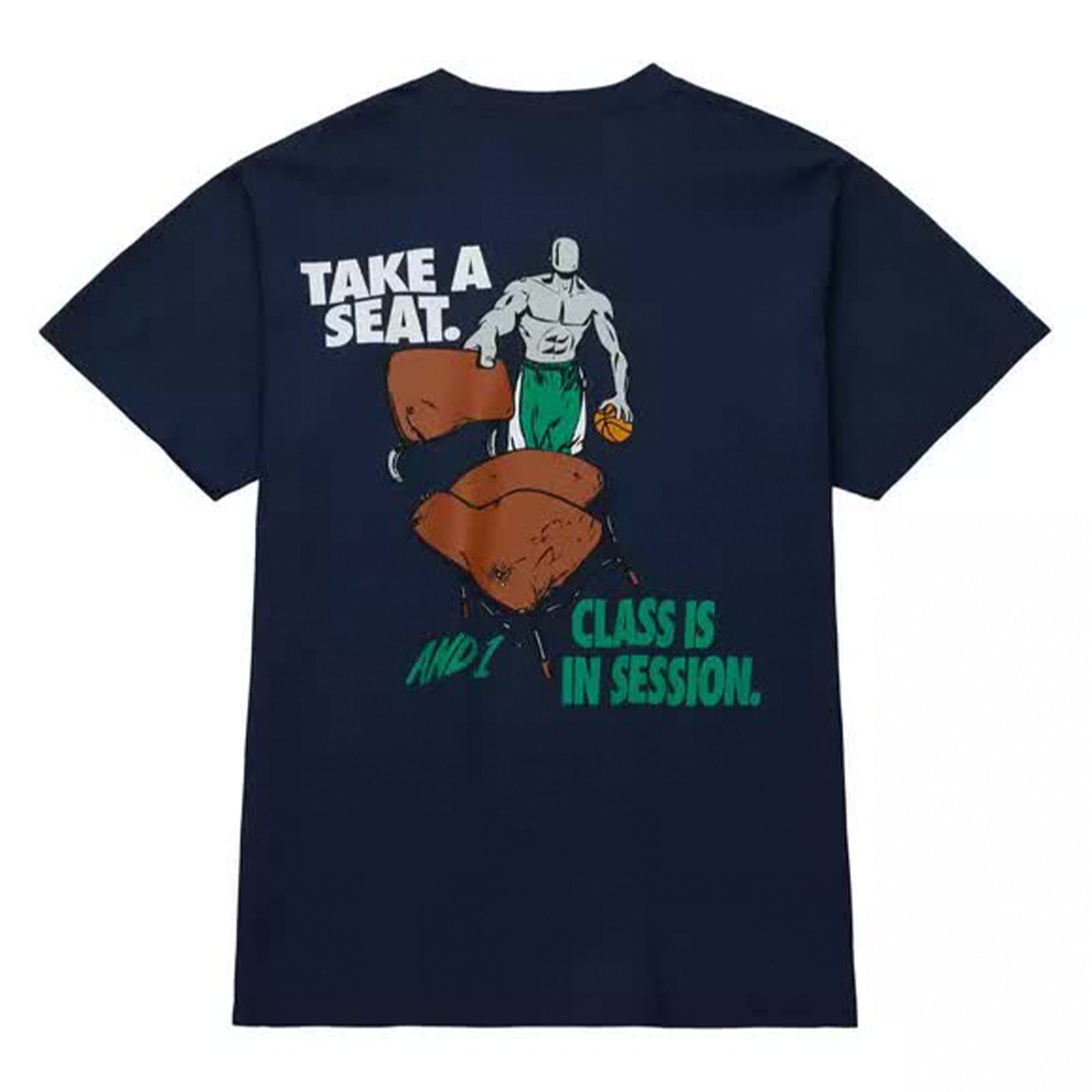 Mitchell & Ness Men AND1 Take a Seat T-Shirt (Navy)