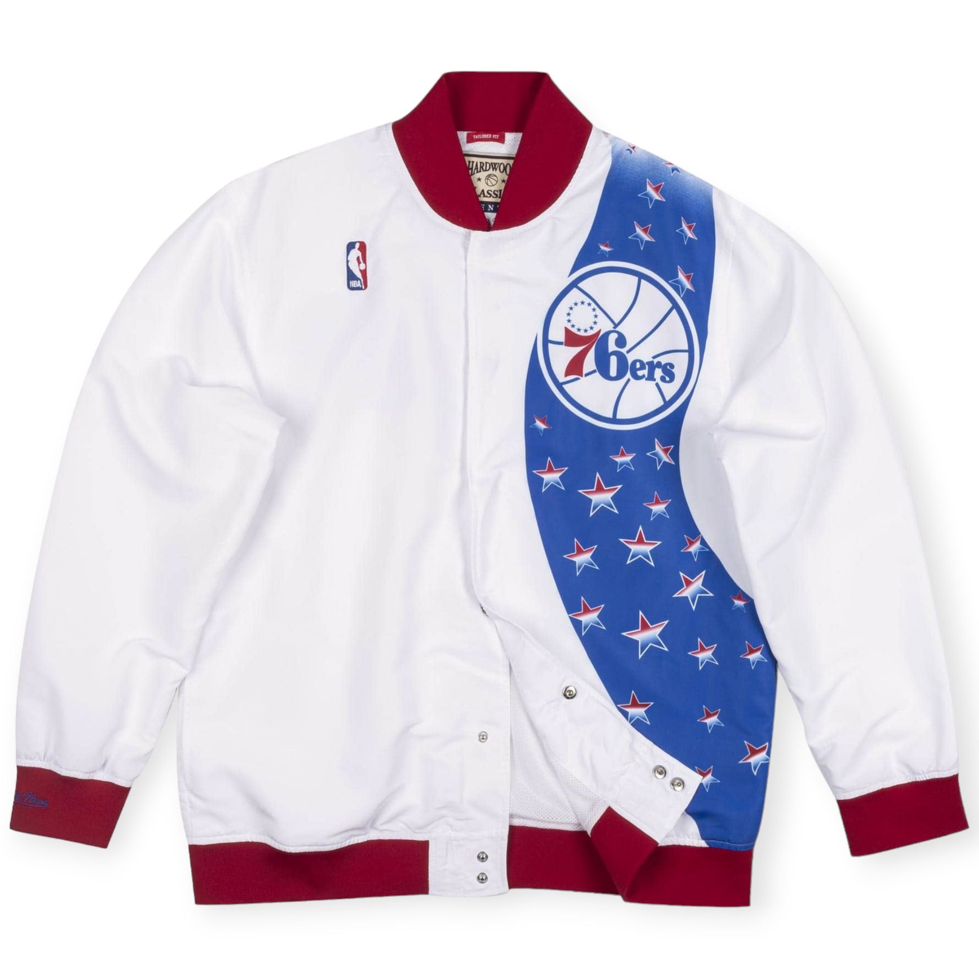 Mitchell & Ness Men Hardwood Classic 76ers Jacket (White,red,blue)-Team-Large-Nexus Clothing