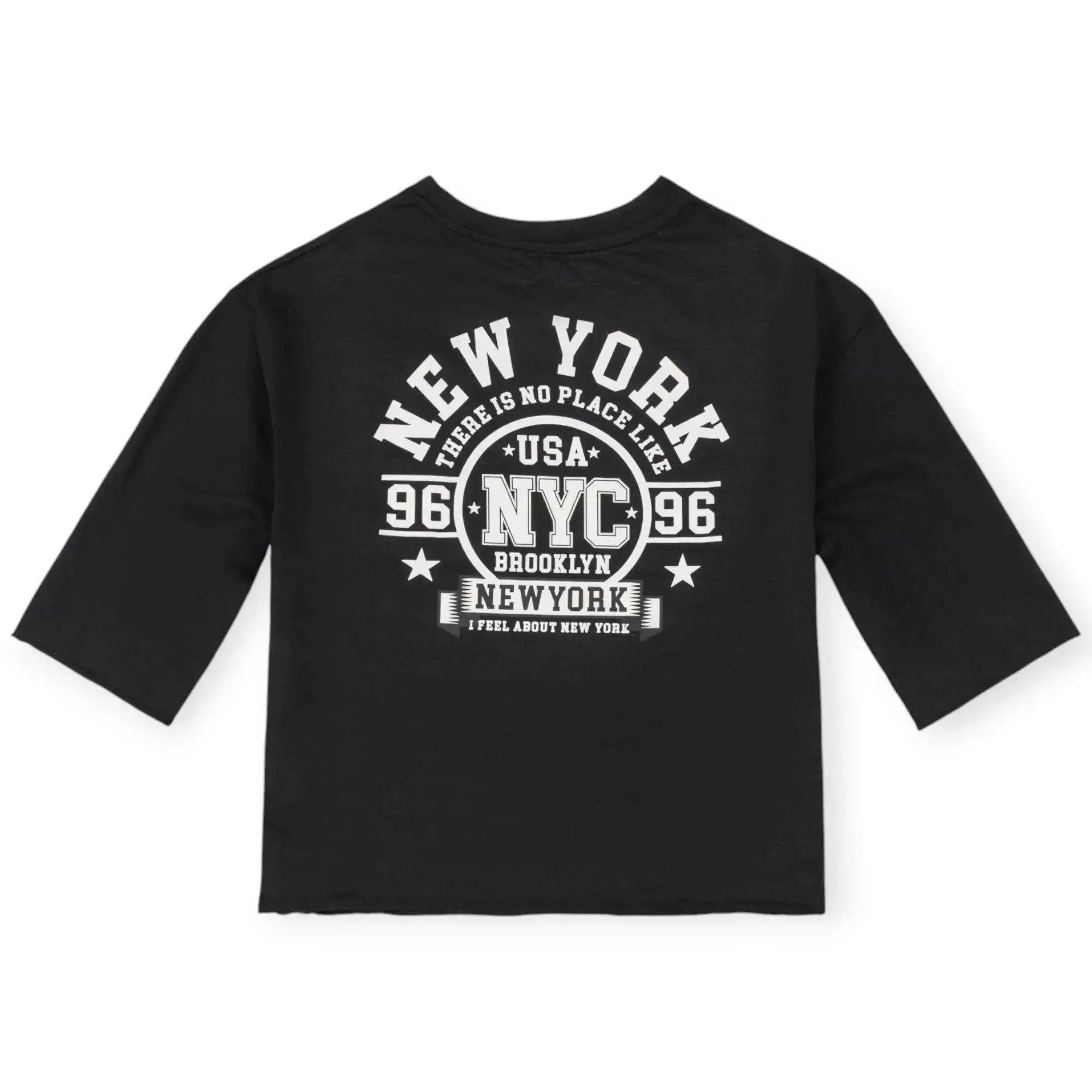 【ブラック】NYC TEE【ユニセックス】 NEXUS Clothing Men NYC French Terry Drop Shoulder Cropped Boxy Tee (Bl