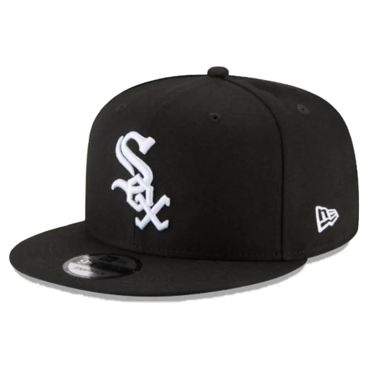 New Era Chicago White Sox MLB Basic 9Fifty Snapback Black White Hat-Black White-OneSize-Nexus Clothing