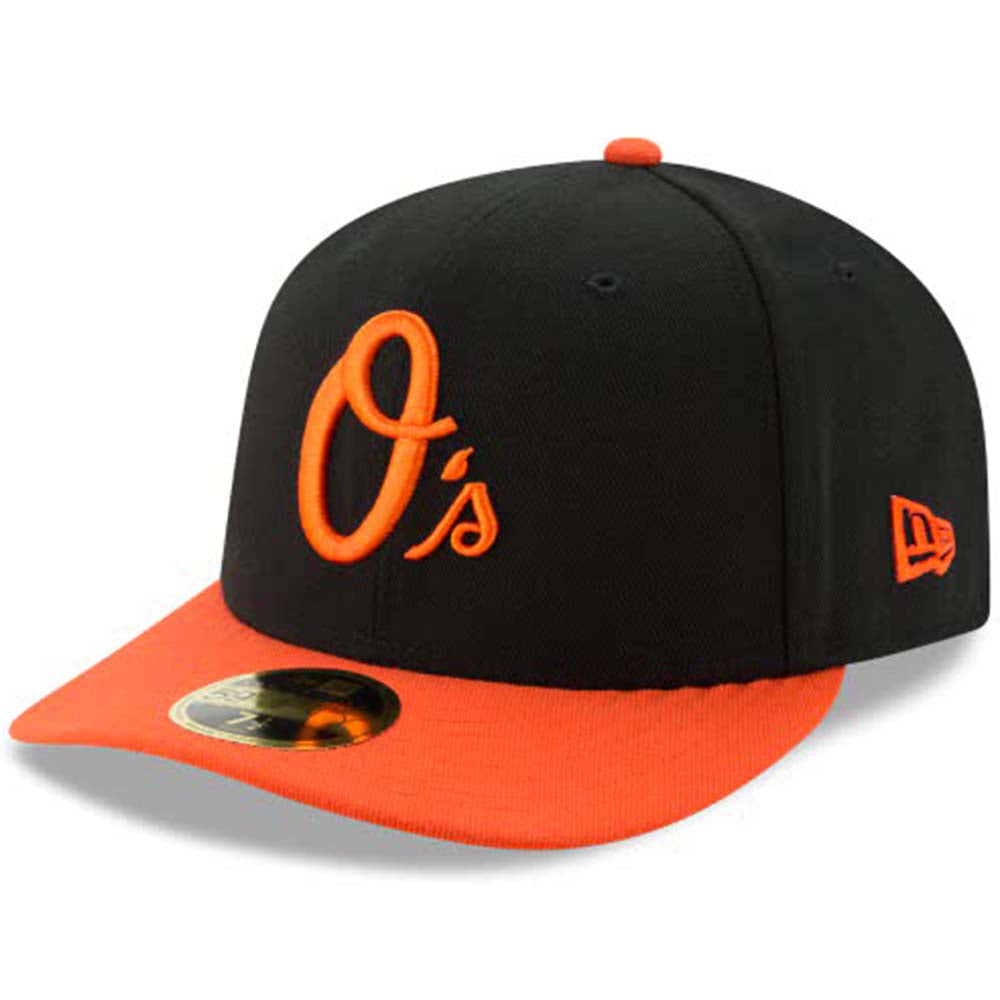New Era Men 59Fifty Low Profile Baltimore Orioles Alternate On-Field Fitted Hat-Black Orange-7-Nexus Clothing