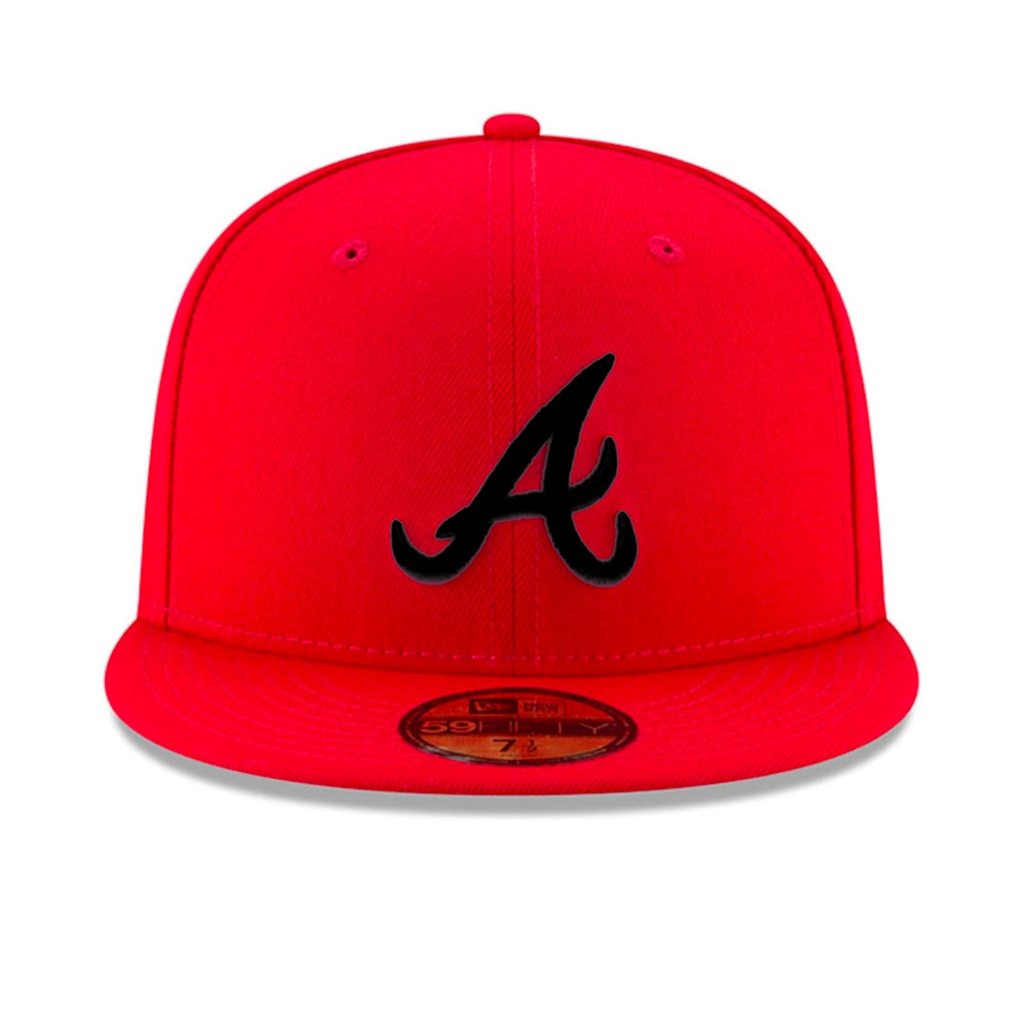 New Era Men Atlanta Braves Fitted Hat(Red Black)-Nexus Clothing