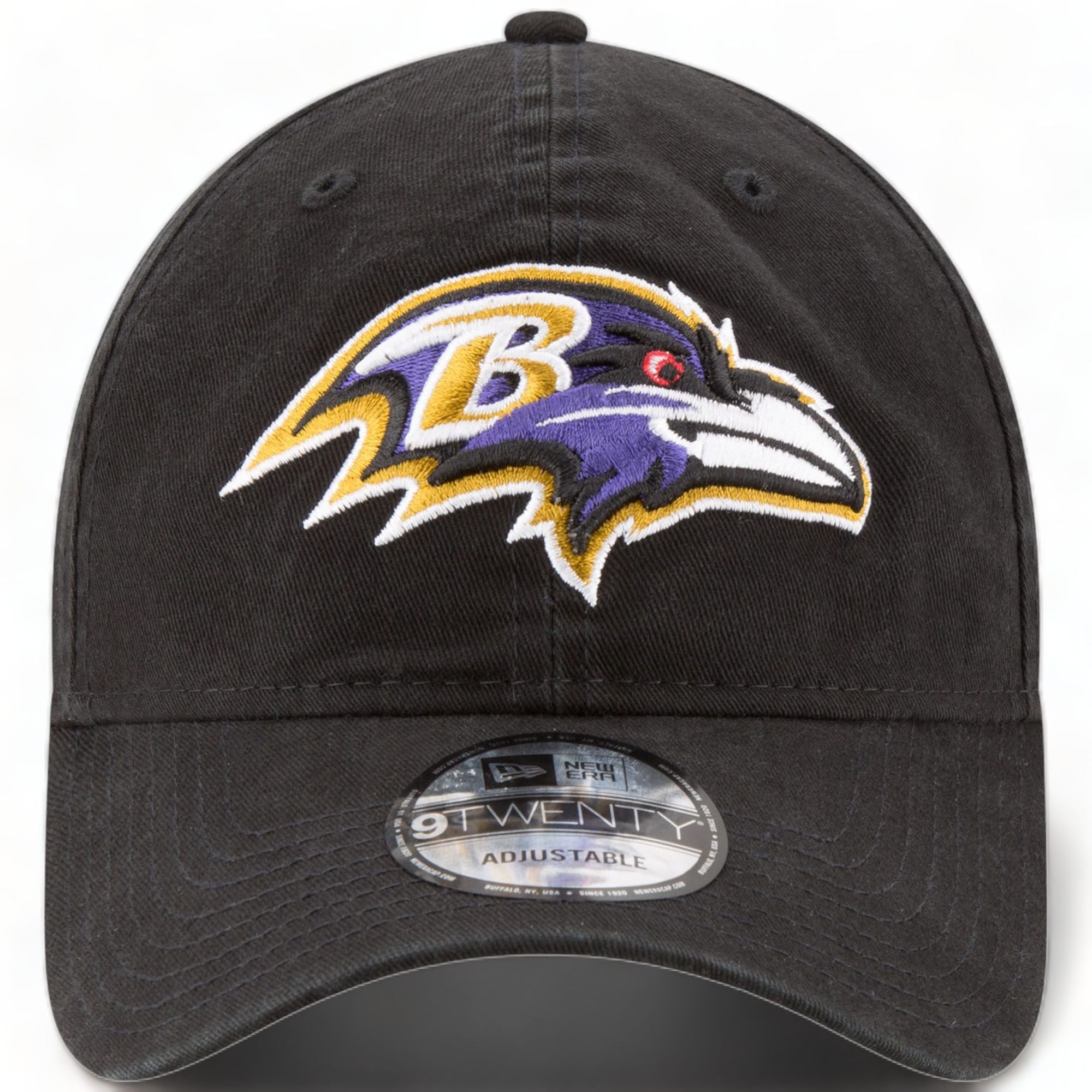 New Era Men Black Baltimore Ravens Core Classic 9TWENTY Adjustable Hat-Black-OneSize-Nexus Clothing