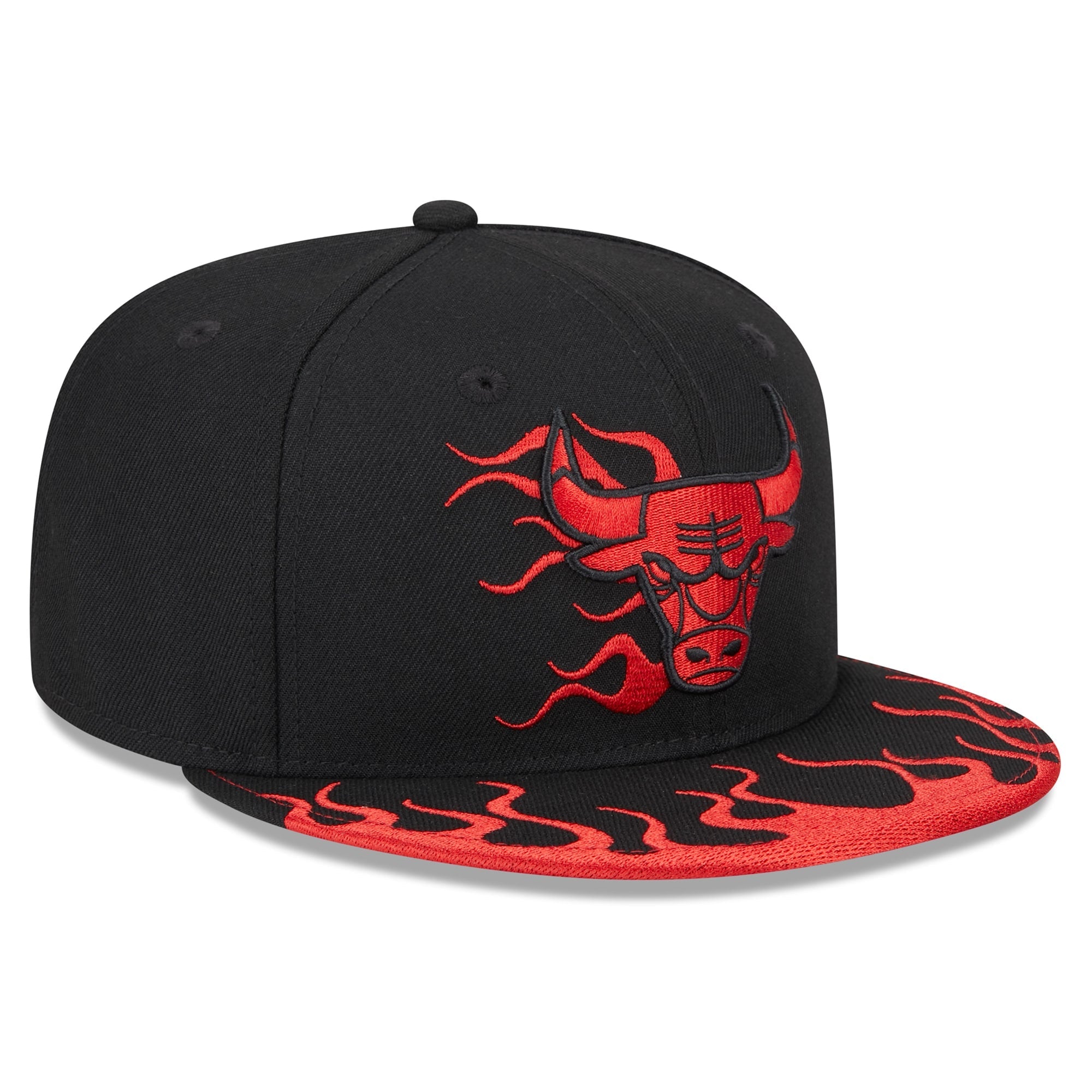 New Era Men Chicago Bulls Snapback (Black Red)-Black Red-OneSize-Nexus Clothing