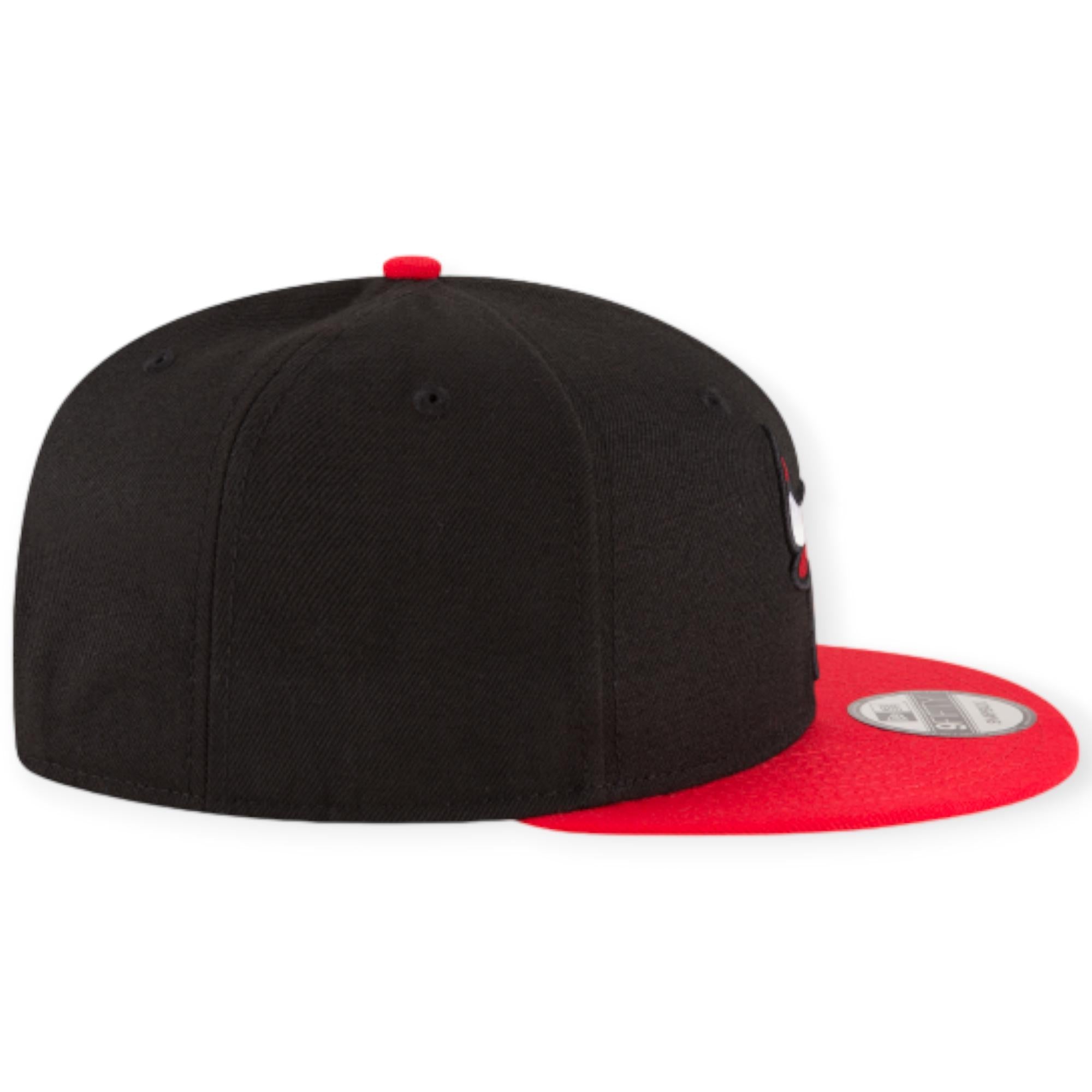 New Era Men Chicago Bulls Snapback Hat (Red Black)-Black Red-OneSize-Nexus Clothing