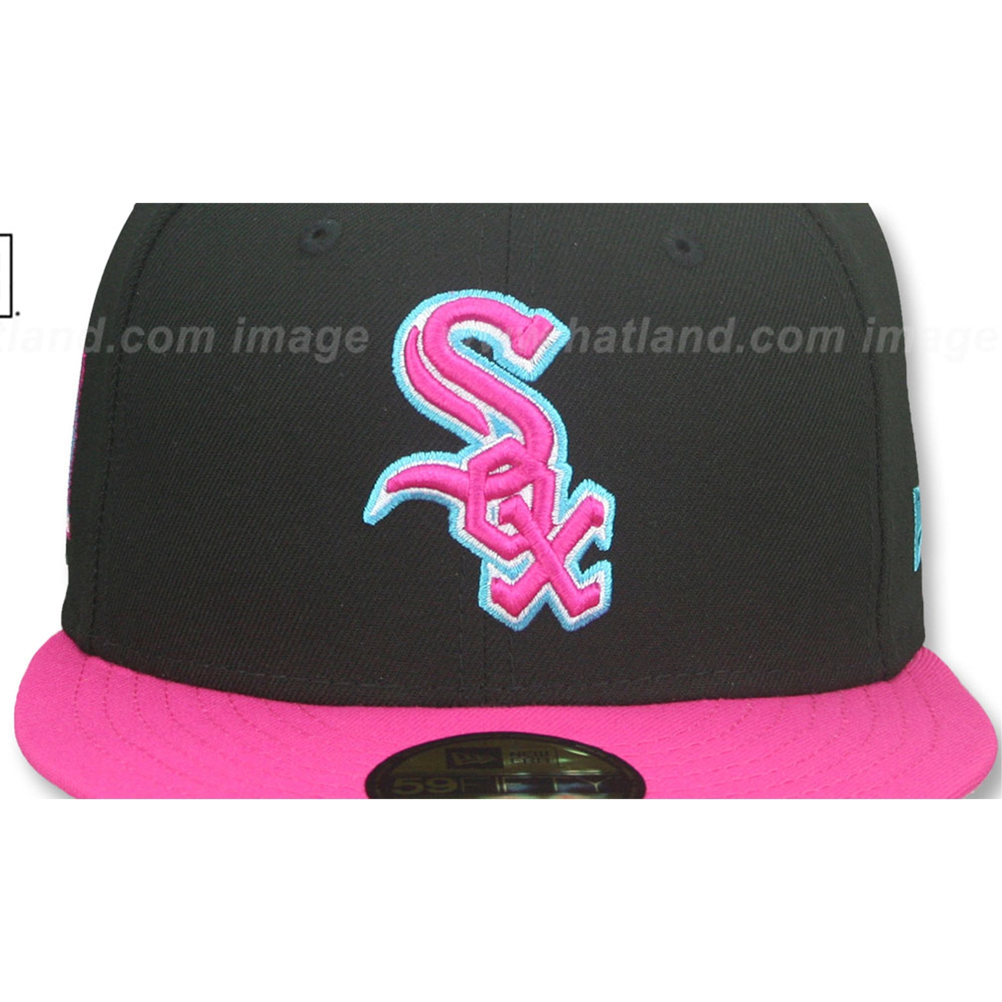 New Era Men Chicago White Sox Fitted Hat (Black Beetroot)-Nexus Clothing