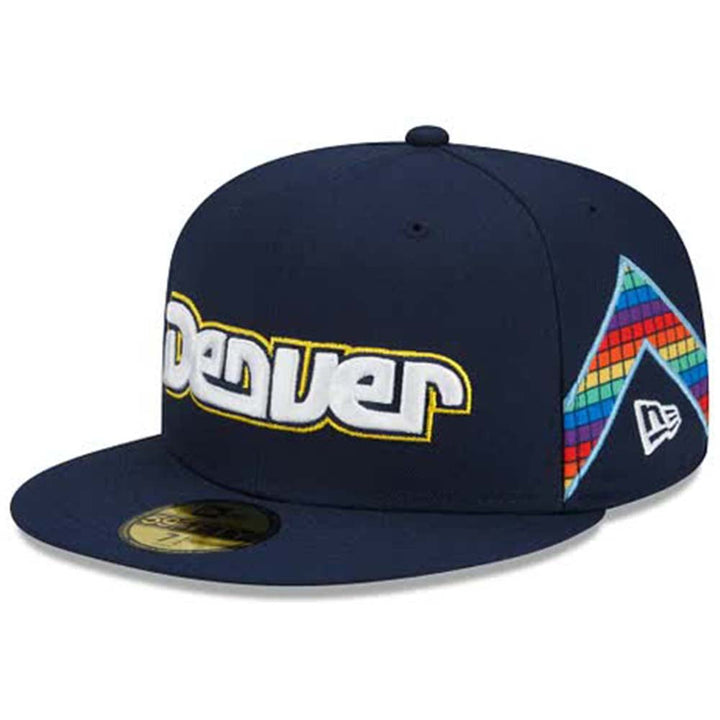 New Era Men Denver Nuggets Fitted (Navy)-Navy-7-Nexus Clothing