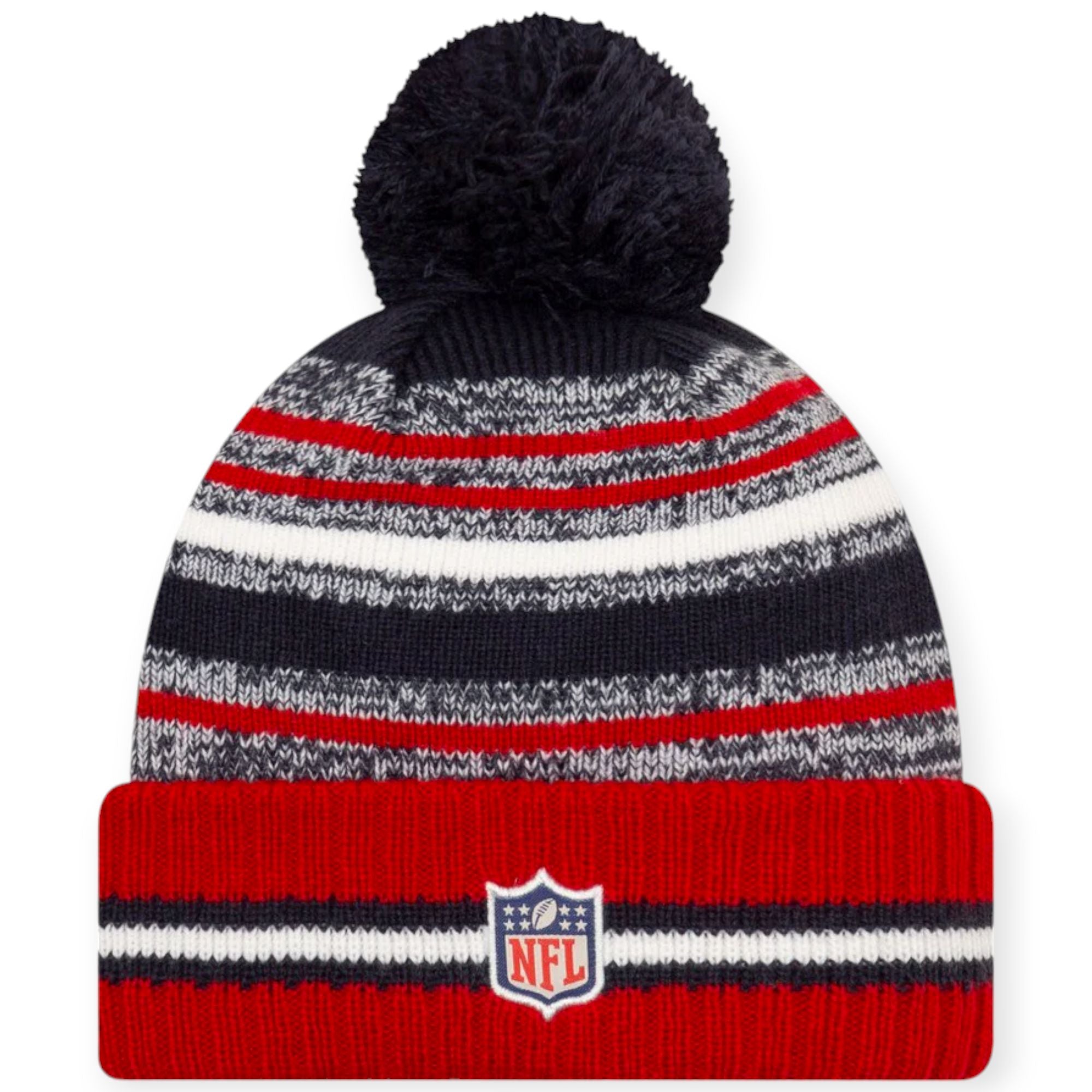 New Era Men HOUSTON TEXANS 2021 SIDELINE SPORT Knit Beanies(Red Black)-Red Black-One Size-Nexus Clothing