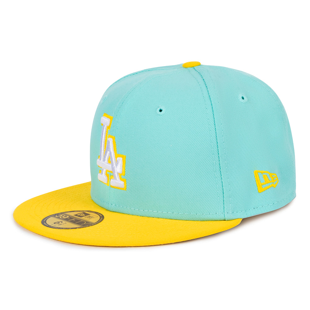 New Era Men LA Dodgers Hats Fitted (Mint Yellow)-Mint Yellow-6 7/8-Nexus Clothing