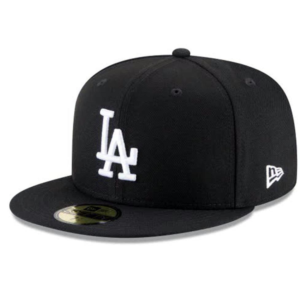 New Era Men Los Angeles Dodgers Black And White Basic 59Fifty Fitted-Hats & Caps-New Era-Black-7- Nexus Clothing