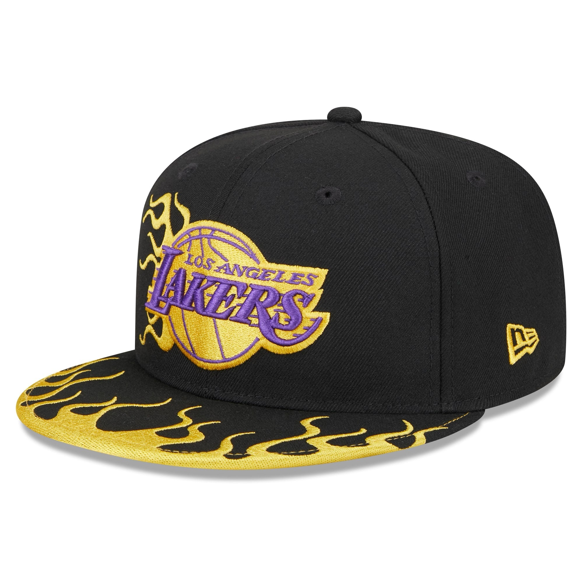 New Era Men Los Angeles Lakers Snapback Hat (Black Yellow)-Black Yellow-OneSize-Nexus Clothing