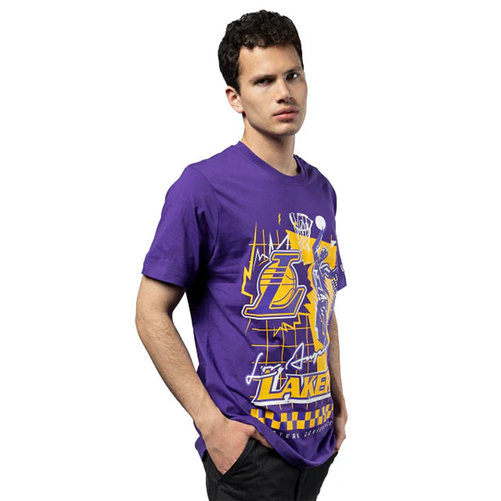 New Era Men Los Angeles Lakers Tee (Purple)-Nexus Clothing