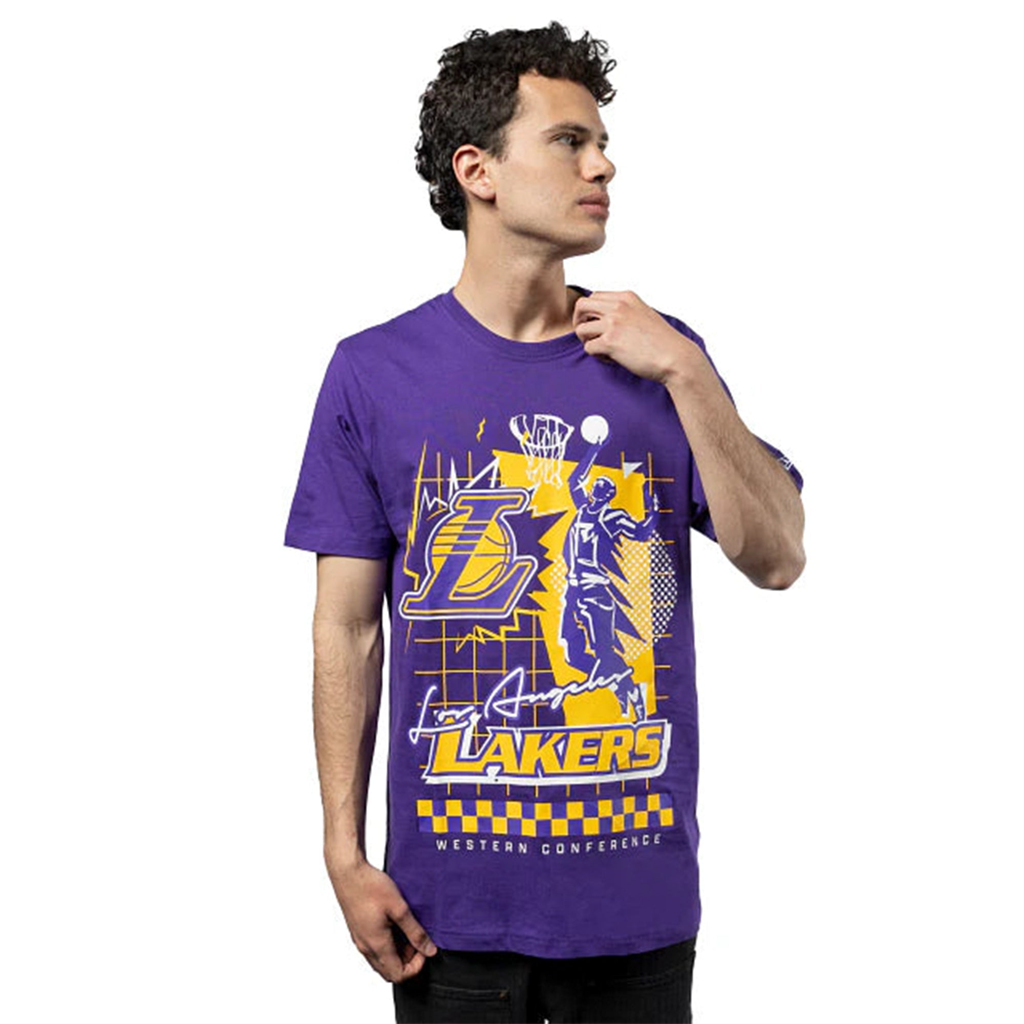 New Era Men Los Angeles Lakers Tee (Purple)-Purple-Small-Nexus Clothing