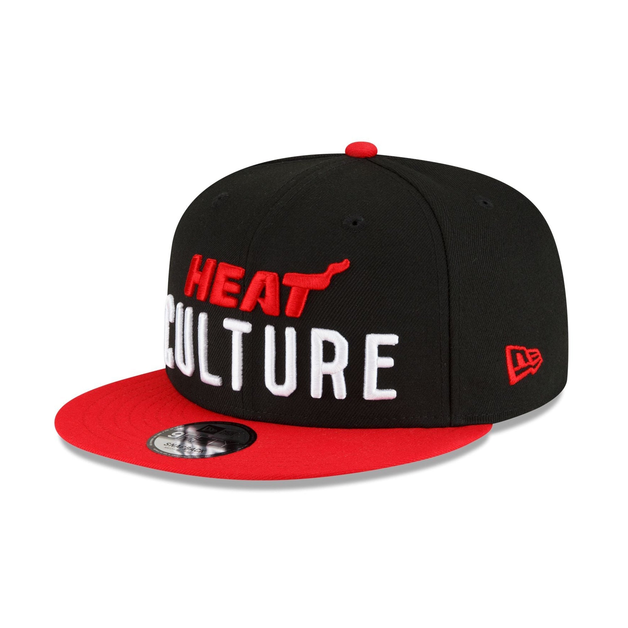New Era Men Miami Heat 2023 City Edition 9FIFTY Snapback (Black Red)-Black Red-OneSize-Nexus Clothing